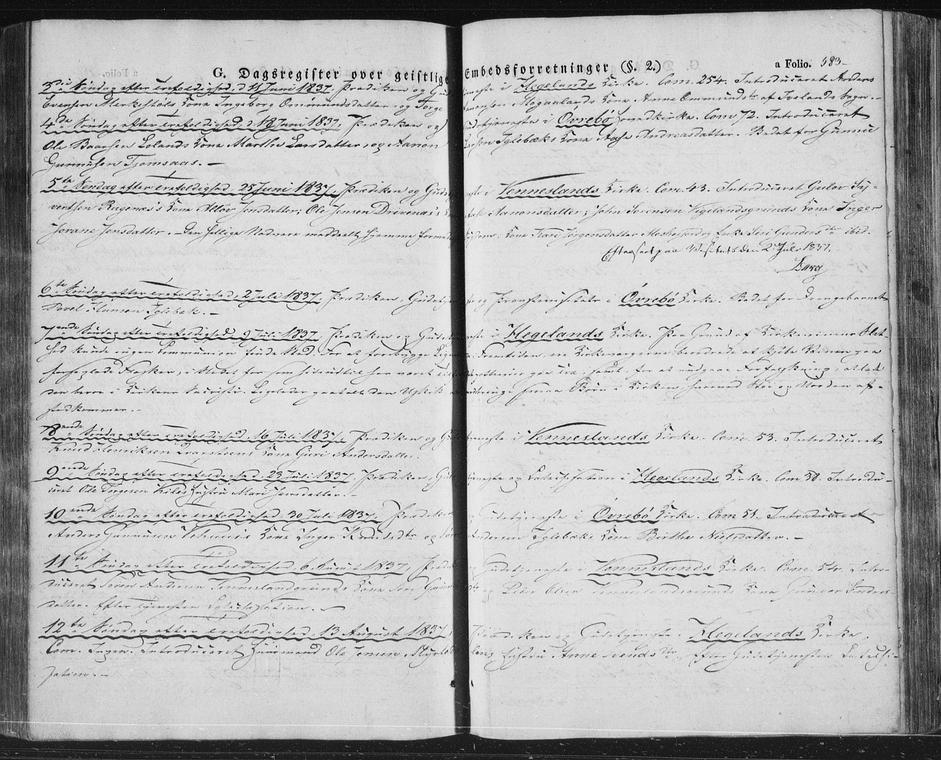 Vennesla sokneprestkontor, AV/SAK-1111-0045/Fa/Fac/L0004: Parish register (official) no. A 4, 1834-1855, p. 583