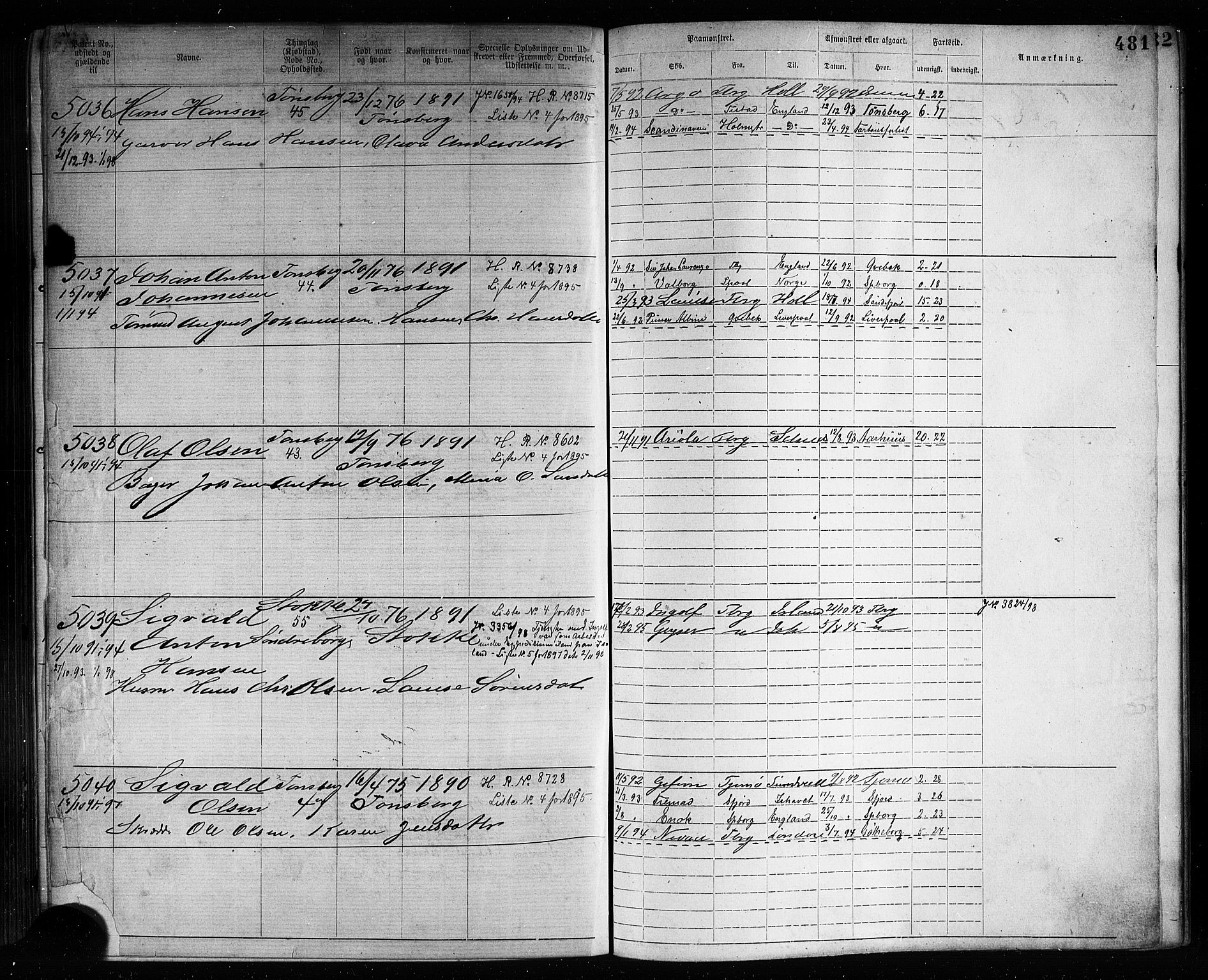 Tønsberg innrulleringskontor, AV/SAKO-A-786/F/Fb/L0007: Annotasjonsrulle Patent nr. 2636-5150, 1881-1892, p. 483