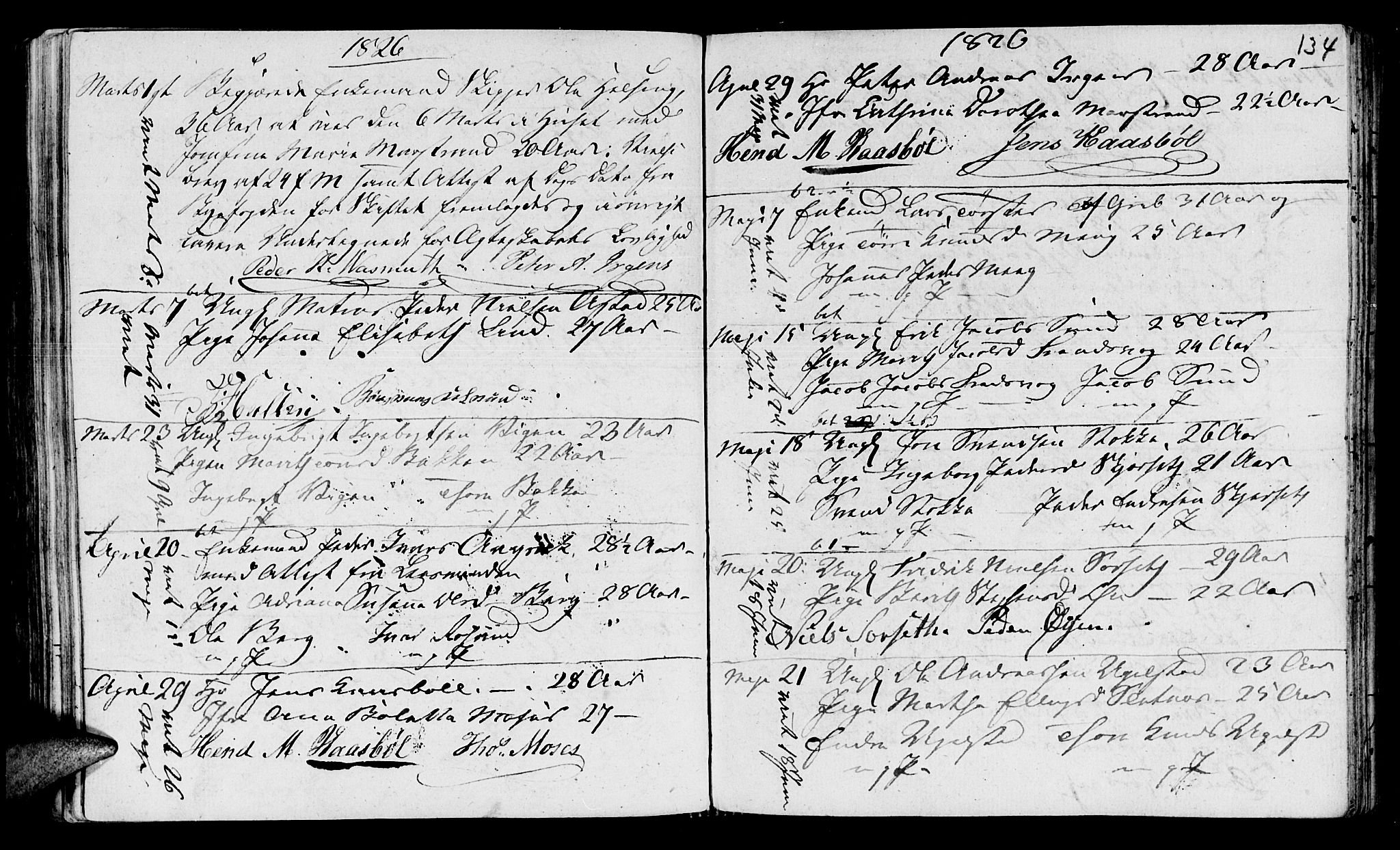 Ministerialprotokoller, klokkerbøker og fødselsregistre - Møre og Romsdal, AV/SAT-A-1454/568/L0795: Parish register (official) no. 568A04, 1802-1845, p. 134