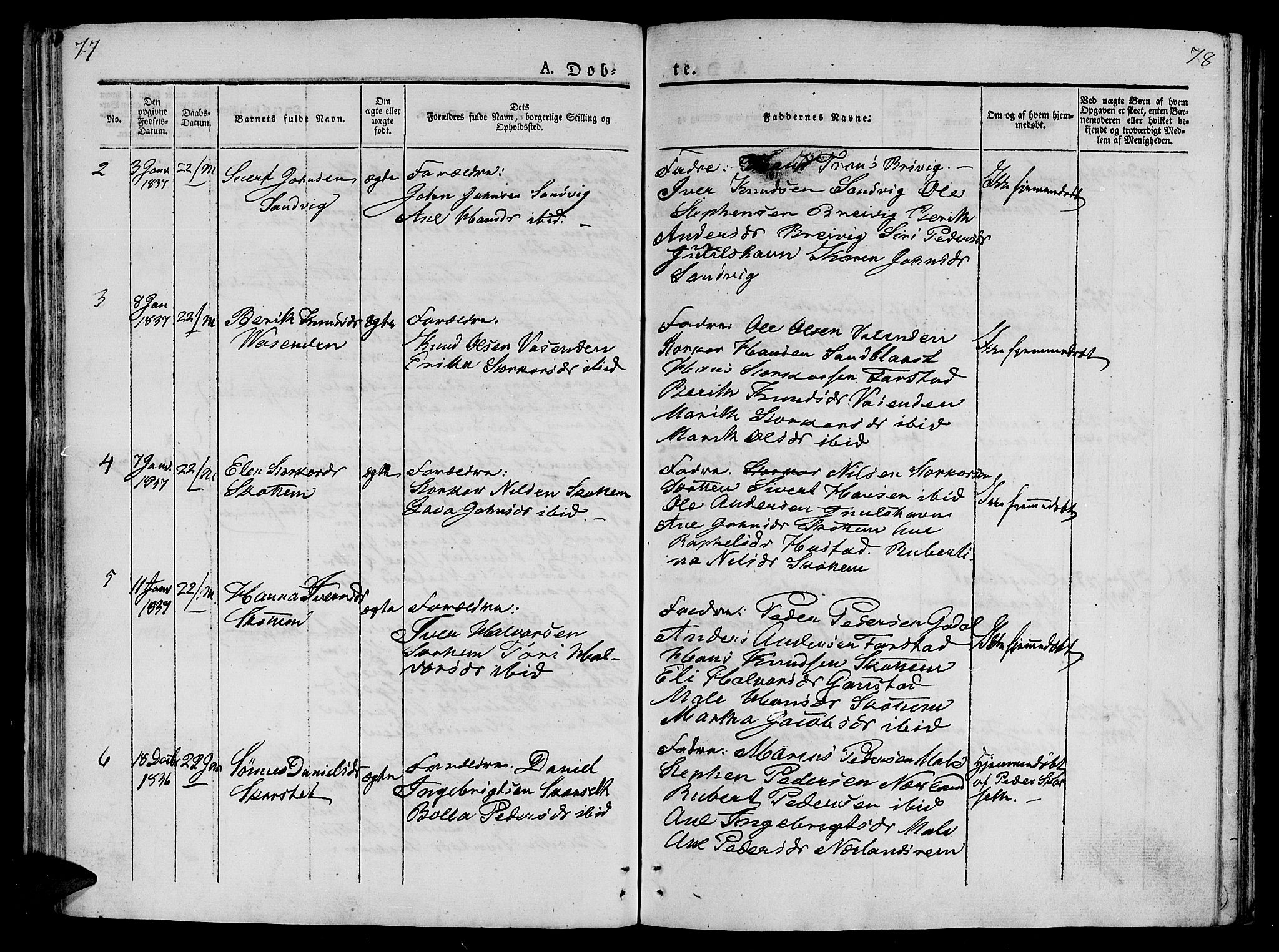 Ministerialprotokoller, klokkerbøker og fødselsregistre - Møre og Romsdal, AV/SAT-A-1454/566/L0765: Parish register (official) no. 566A04, 1829-1841, p. 77-78