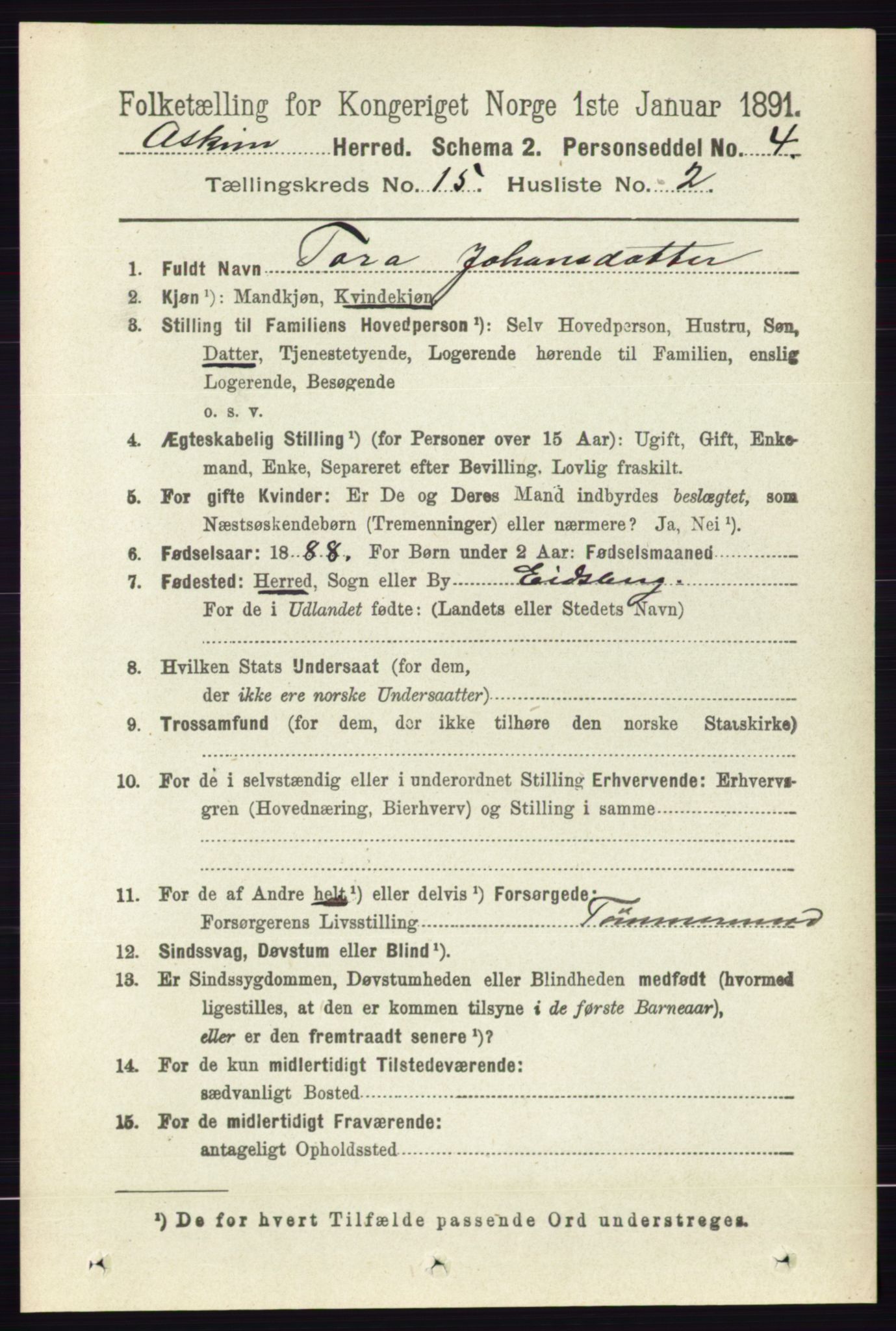 RA, 1891 census for 0124 Askim, 1891, p. 2441