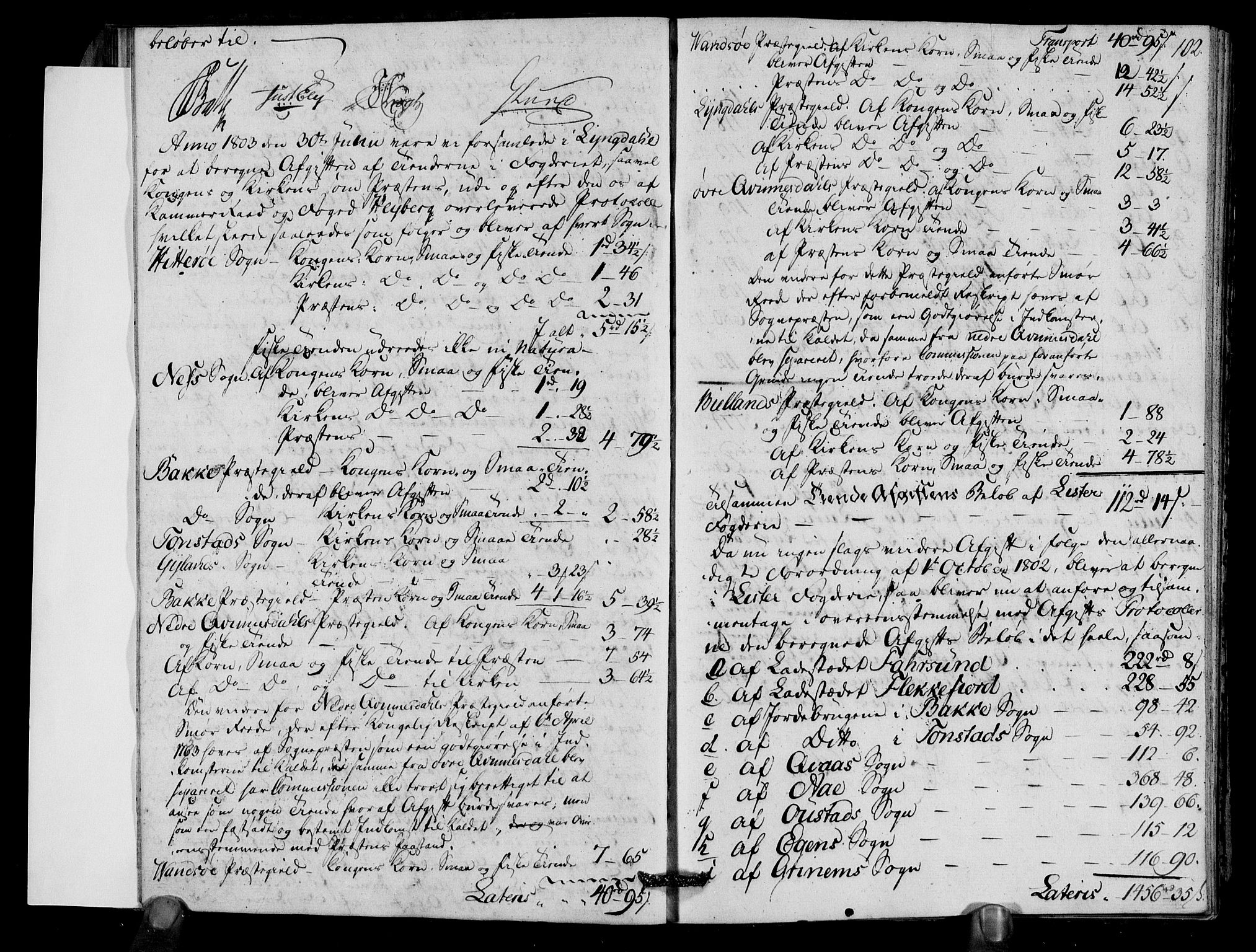 Rentekammeret inntil 1814, Realistisk ordnet avdeling, RA/EA-4070/N/Ne/Nea/L0091: Lista fogderi. Deliberasjonsprotokoll, 1803, p. 105