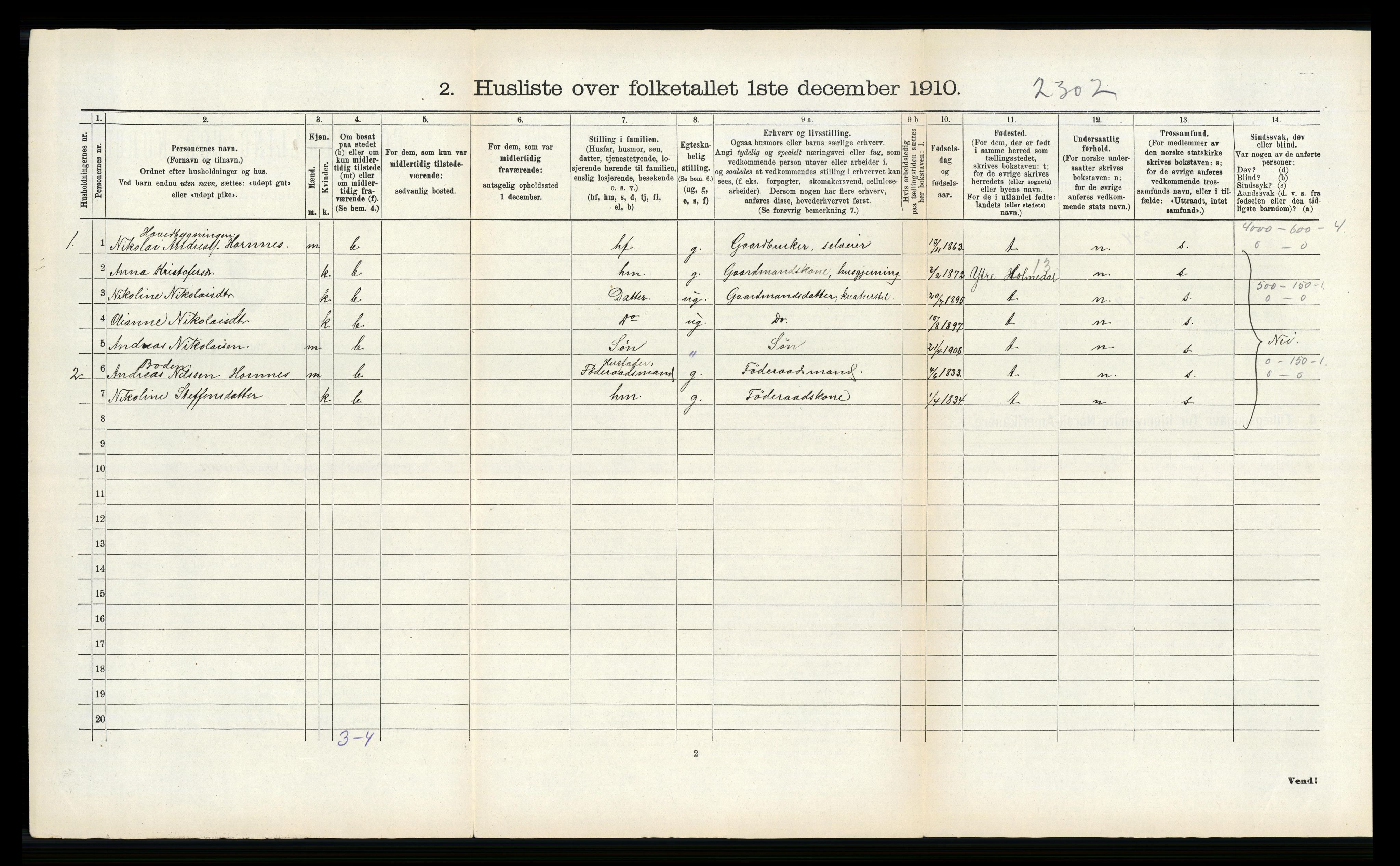 RA, 1910 census for Førde, 1910, p. 84