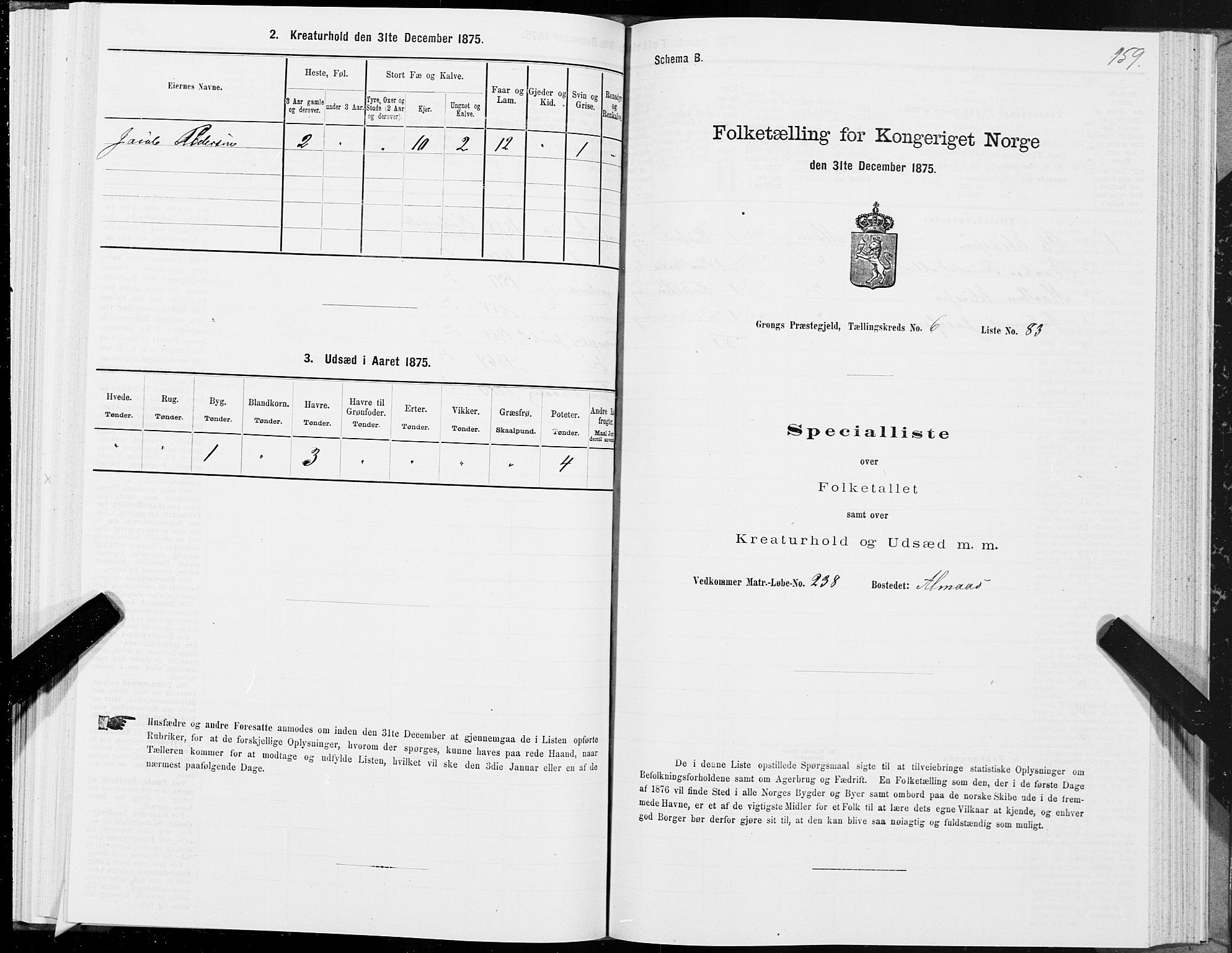 SAT, 1875 census for 1742P Grong, 1875, p. 4159