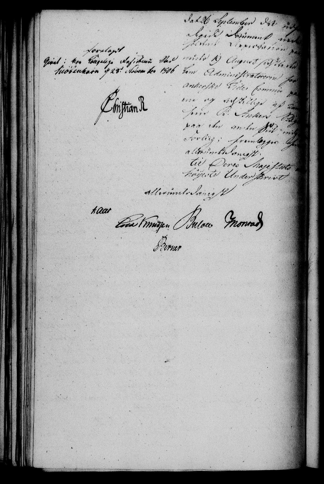 Danske Kanselli 1800-1814, RA/EA-3024/H/Hf/Hfa/Hfaa/L0007: Ekstrakt av forestillinger, 1806