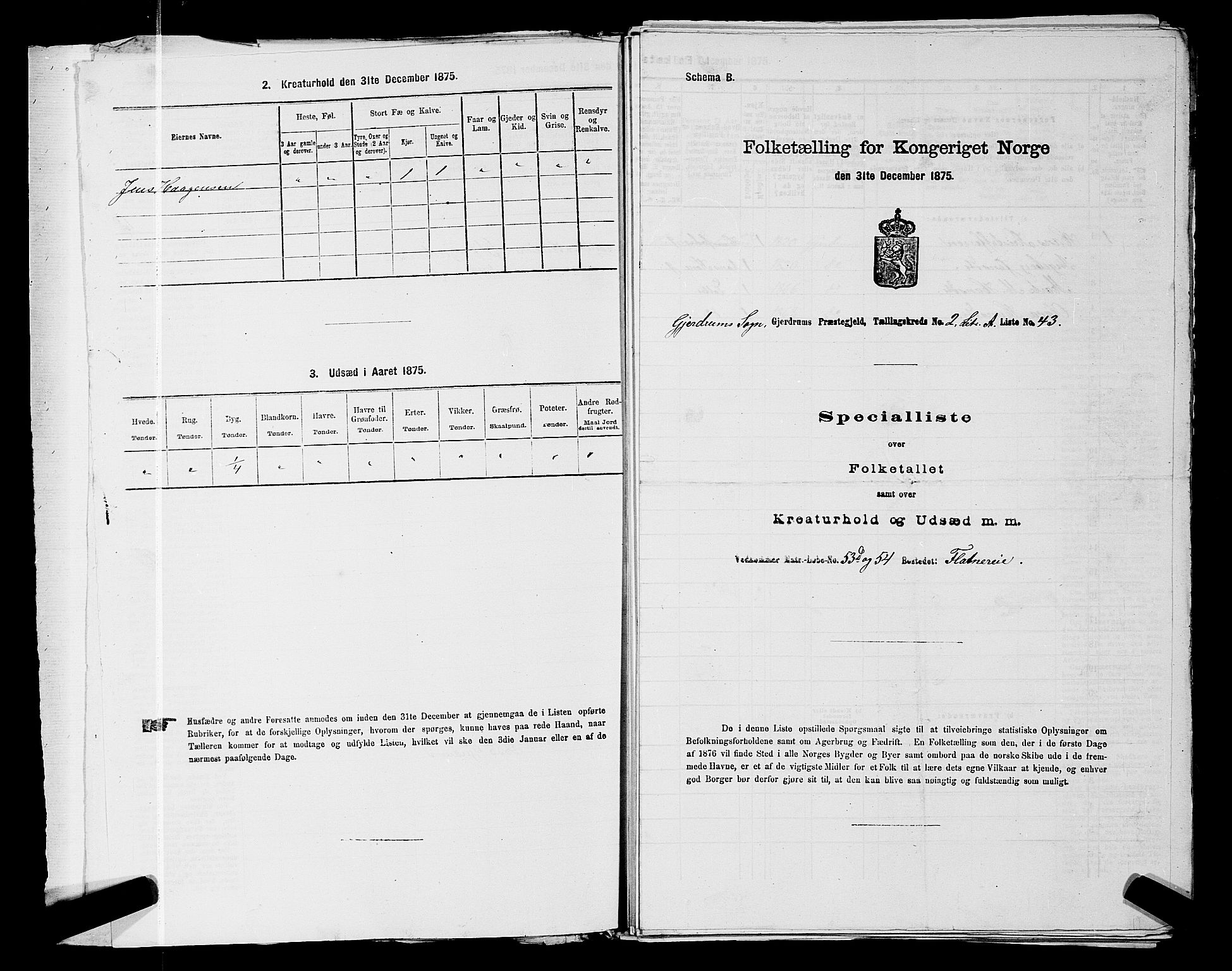 RA, 1875 census for 0234P Gjerdrum, 1875, p. 160