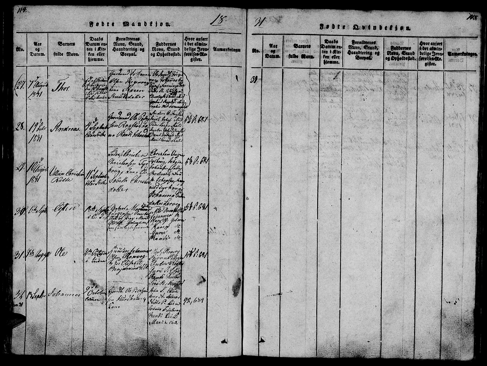 Ministerialprotokoller, klokkerbøker og fødselsregistre - Møre og Romsdal, SAT/A-1454/581/L0933: Parish register (official) no. 581A03 /1, 1819-1836, p. 114-115