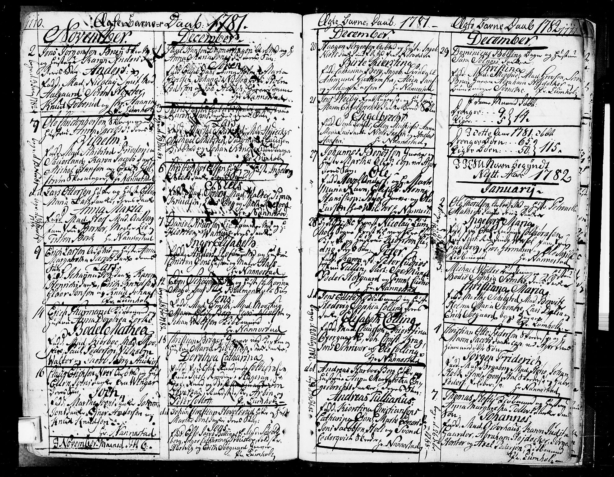 Oslo domkirke Kirkebøker, SAO/A-10752/F/Fa/L0004: Parish register (official) no. 4, 1743-1786, p. 1110-1111
