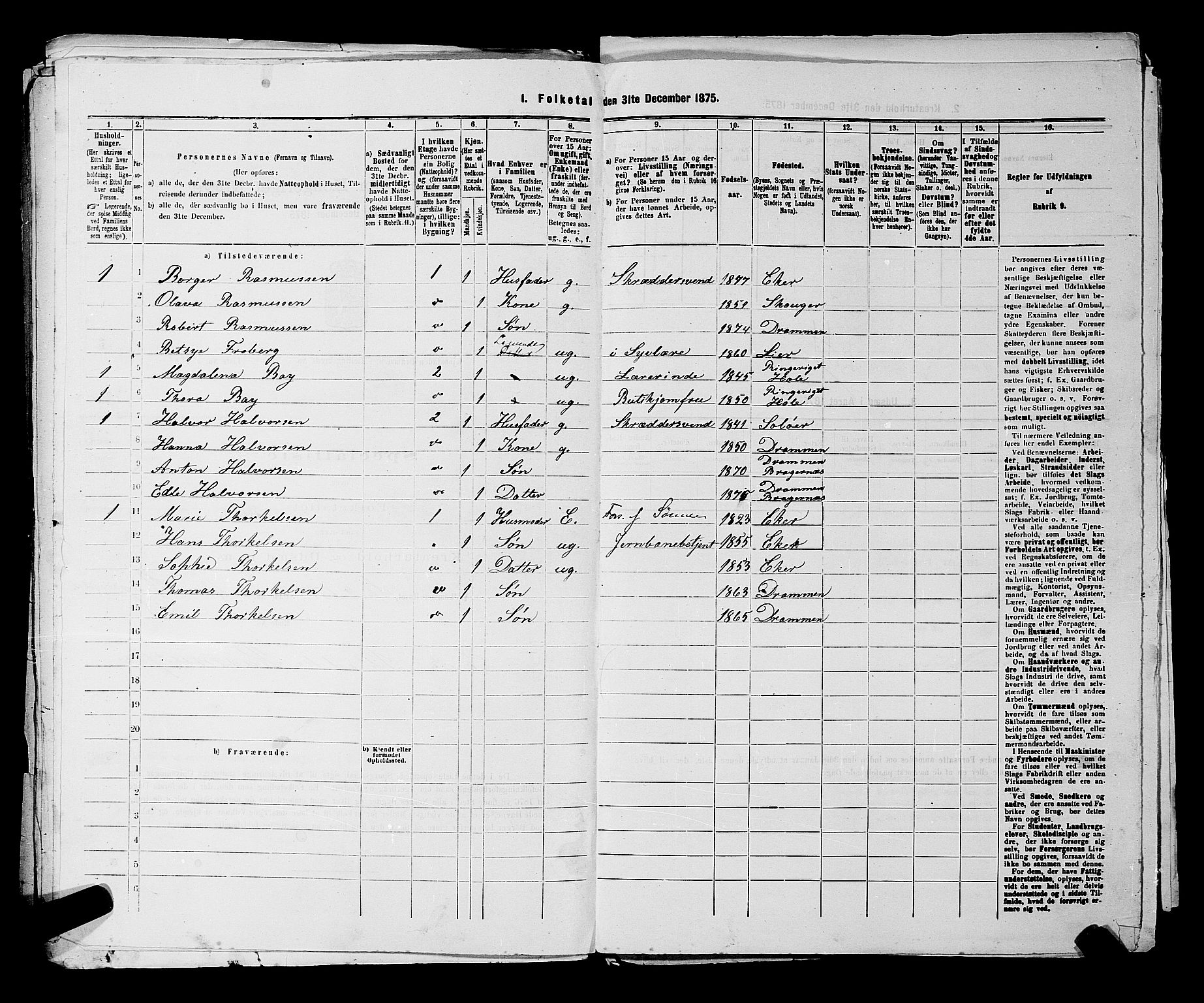 SAKO, 1875 census for 0602 Drammen, 1875, p. 636