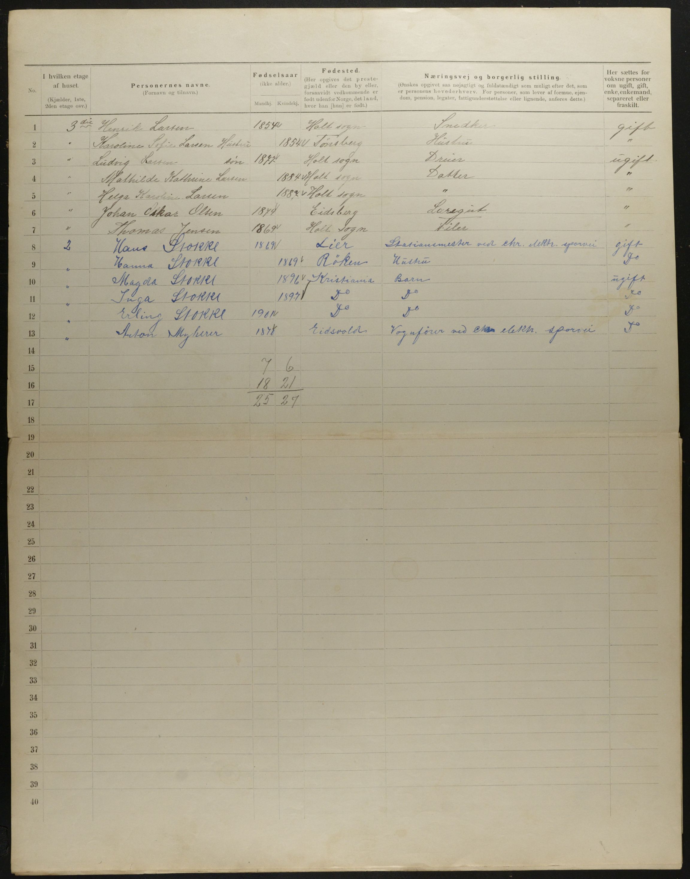 OBA, Municipal Census 1901 for Kristiania, 1901, p. 7950