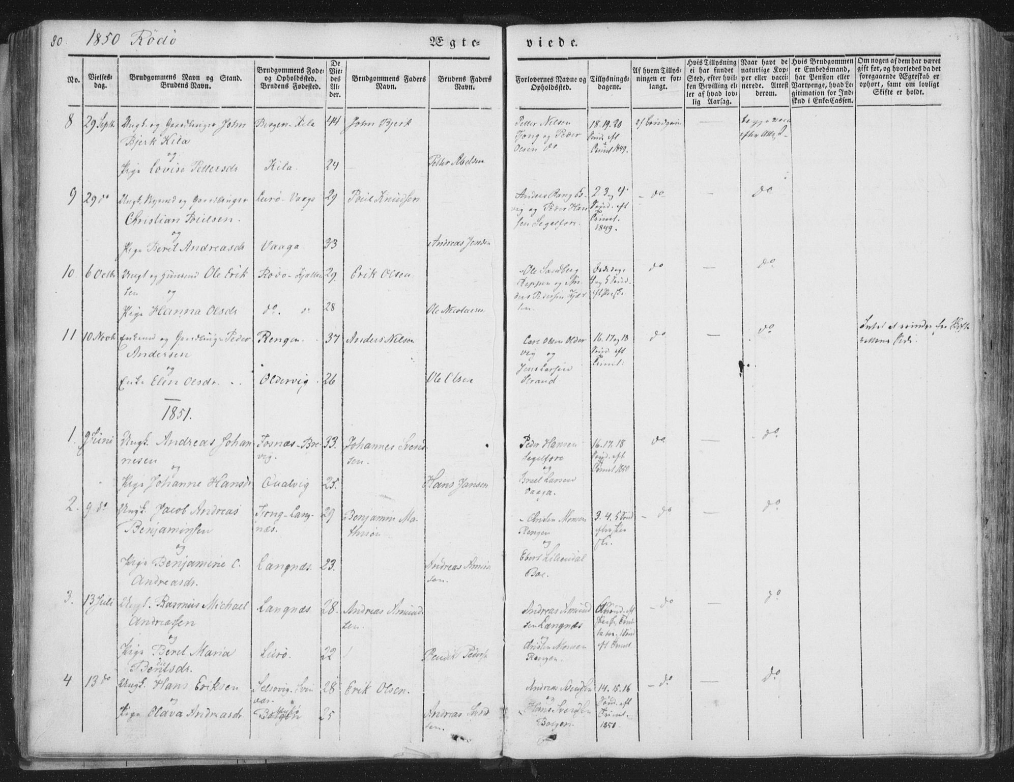 Ministerialprotokoller, klokkerbøker og fødselsregistre - Nordland, AV/SAT-A-1459/841/L0604: Parish register (official) no. 841A09 /1, 1845-1862, p. 80