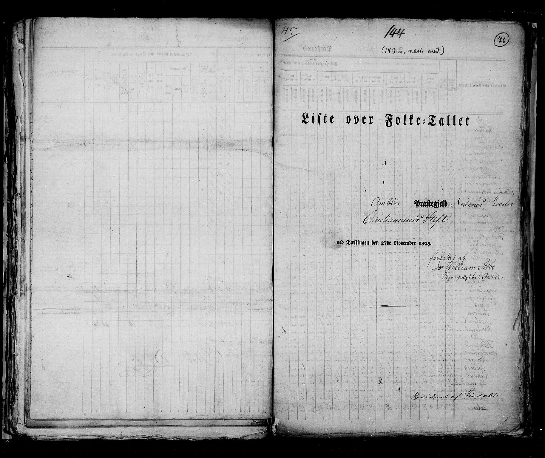 RA, Census 1825, vol. 10: Nedenes og Råbyggelaget amt, 1825, p. 76