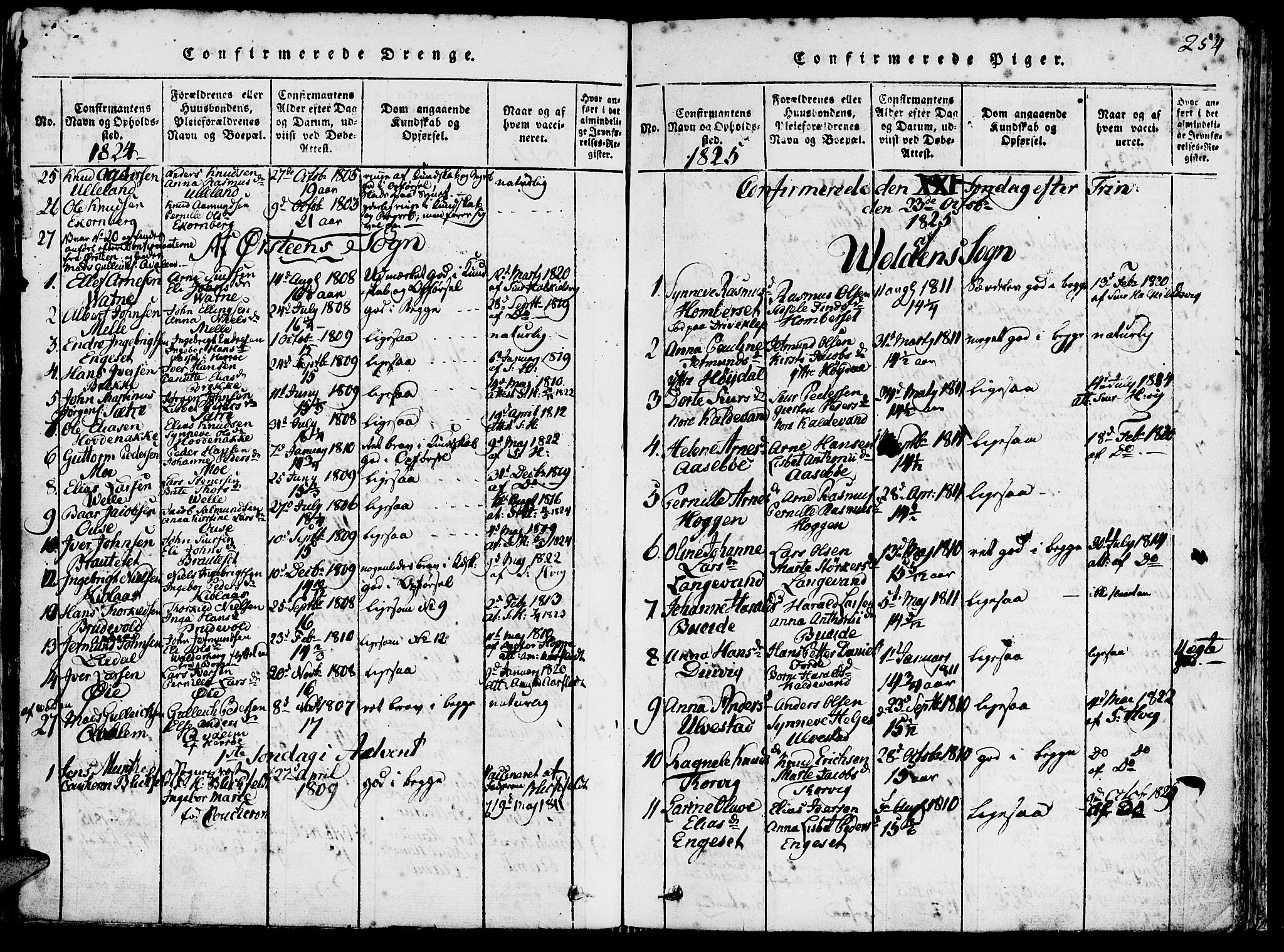 Ministerialprotokoller, klokkerbøker og fødselsregistre - Møre og Romsdal, AV/SAT-A-1454/511/L0138: Parish register (official) no. 511A05, 1817-1832, p. 254