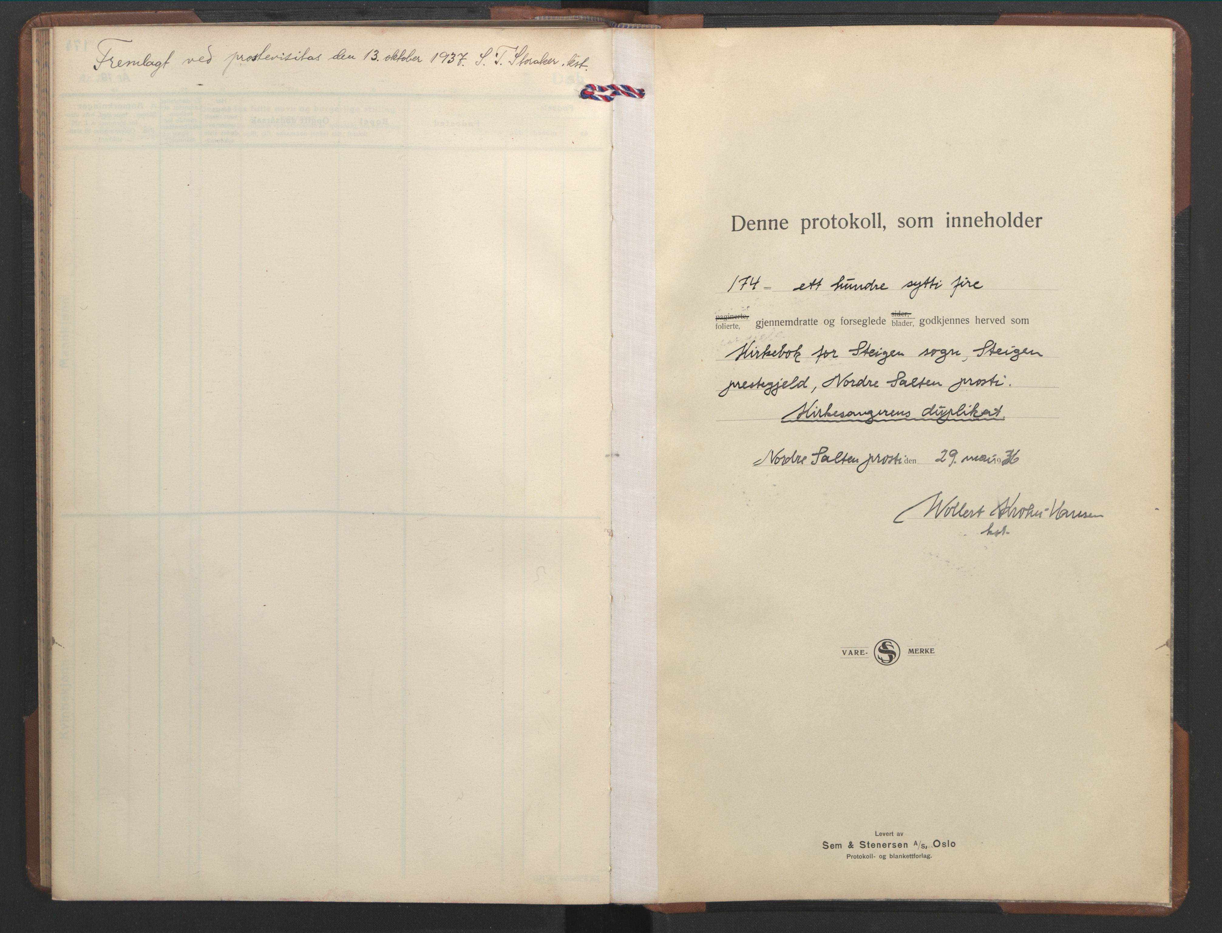 Ministerialprotokoller, klokkerbøker og fødselsregistre - Nordland, SAT/A-1459/855/L0818: Parish register (copy) no. 855C07, 1935-1949