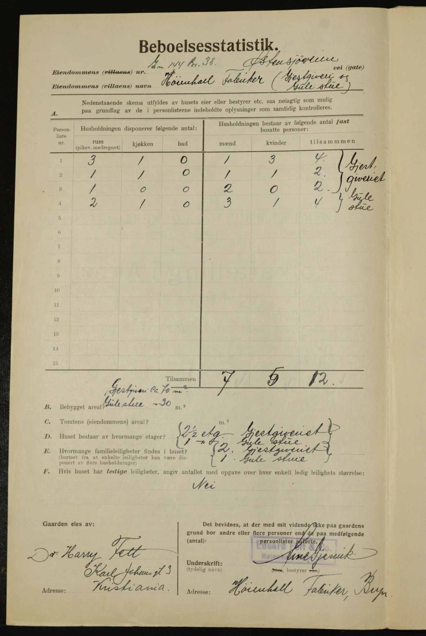 , Municipal Census 1923 for Aker, 1923, p. 36378