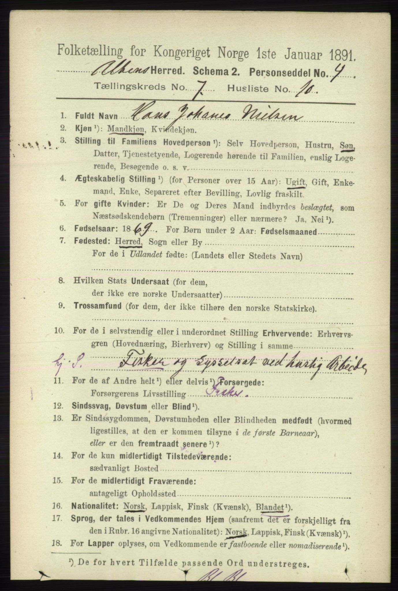 RA, 1891 census for 2012 Alta, 1891, p. 2155