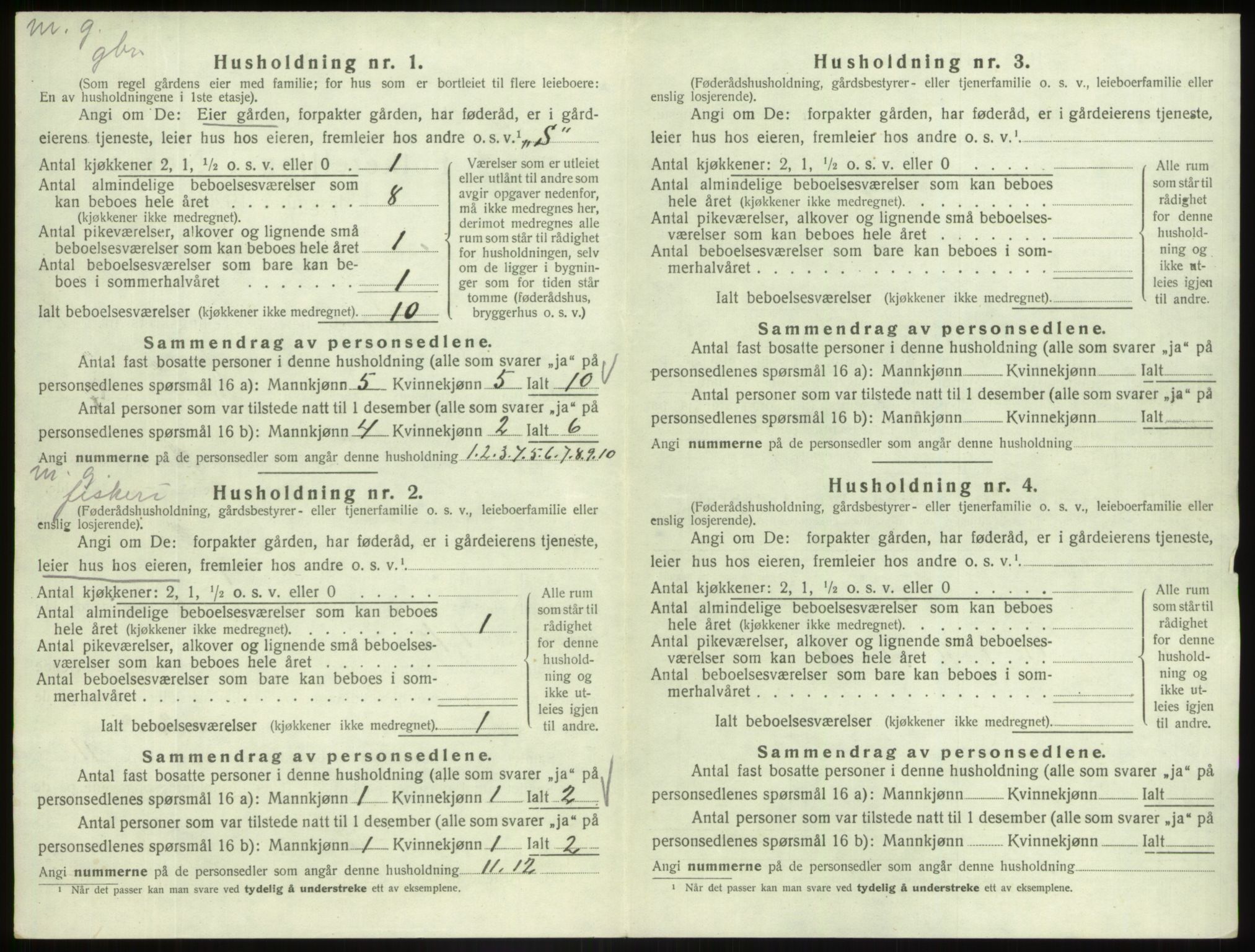 SAB, 1920 census for Askvoll, 1920, p. 909