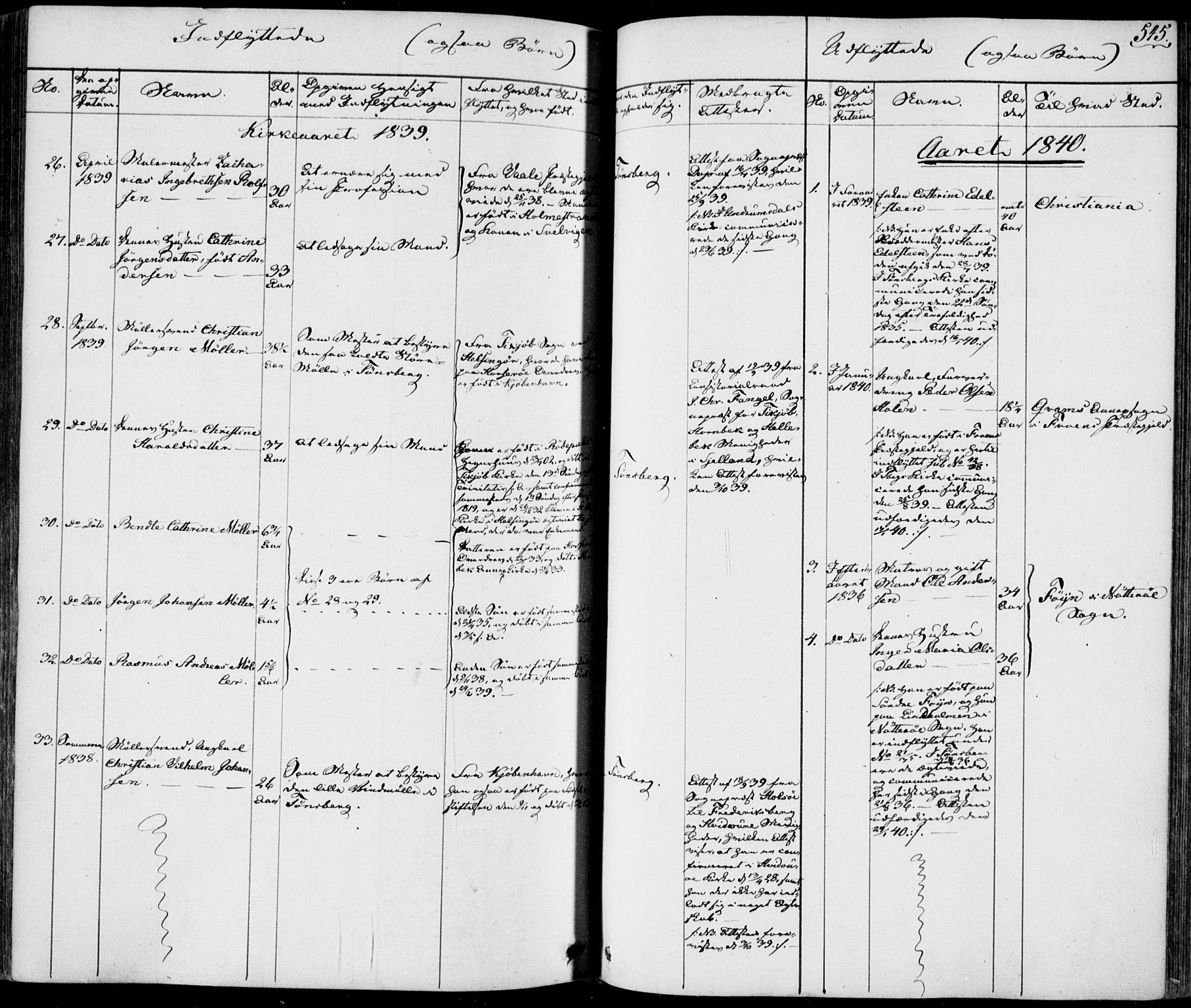 Tønsberg kirkebøker, AV/SAKO-A-330/F/Fa/L0006: Parish register (official) no. I 6, 1836-1844, p. 545