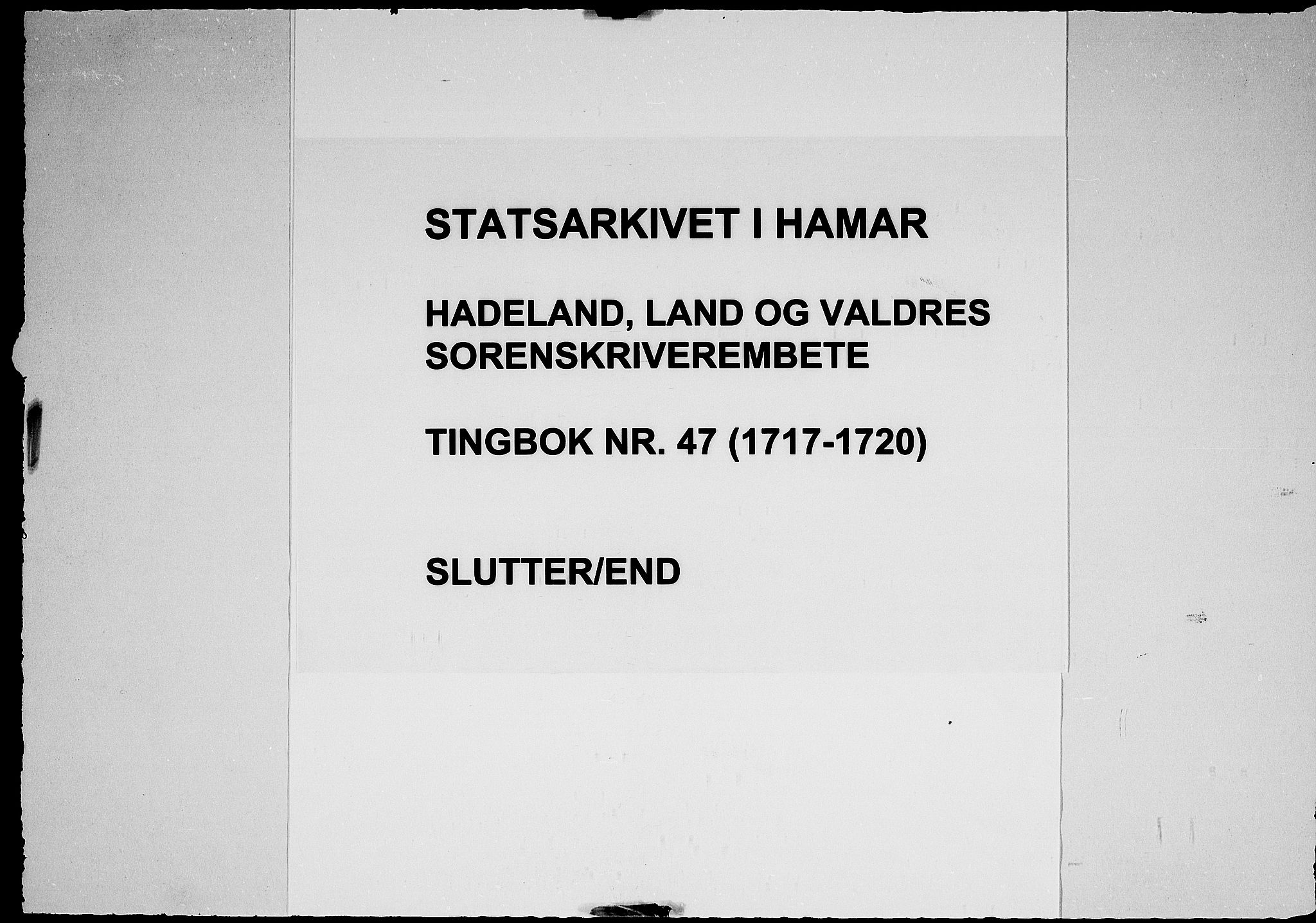 Hadeland, Land og Valdres sorenskriveri, AV/SAH-TING-028/G/Gb/L0047: Tingbok, 1717-1720