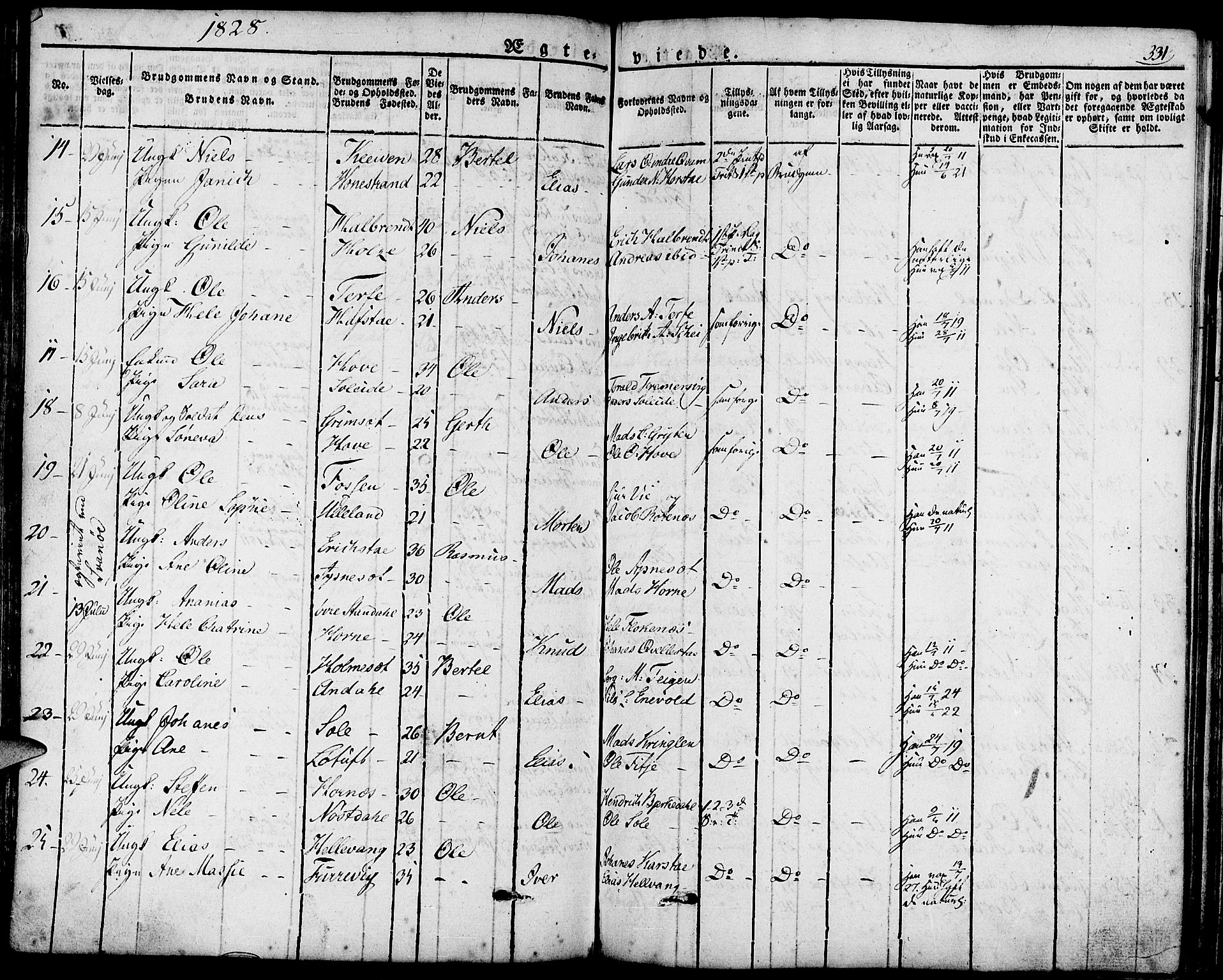 Førde sokneprestembete, AV/SAB-A-79901/H/Haa/Haaa/L0006: Parish register (official) no. A 6, 1821-1842, p. 331