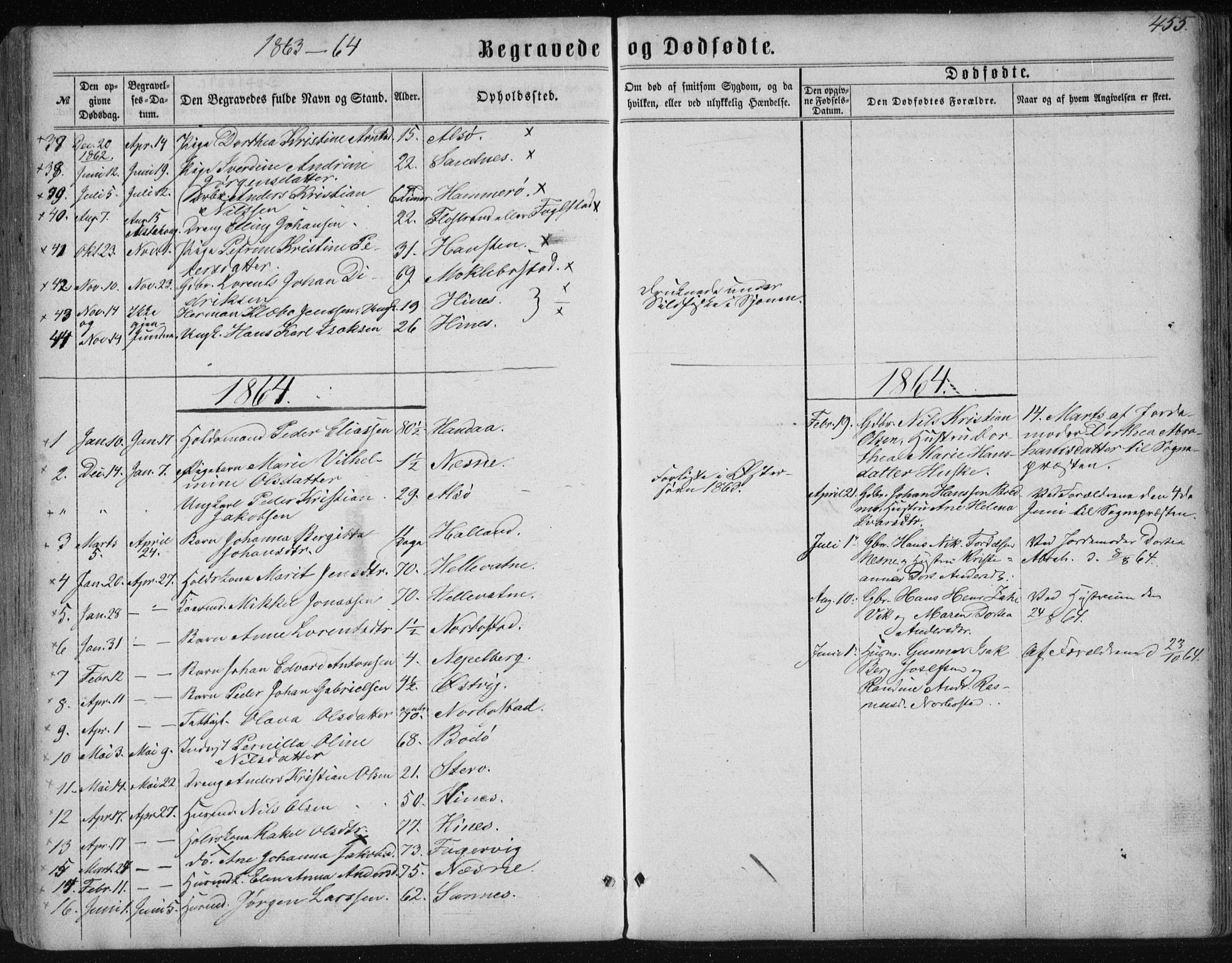 Ministerialprotokoller, klokkerbøker og fødselsregistre - Nordland, AV/SAT-A-1459/838/L0556: Parish register (copy) no. 838C03, 1861-1893, p. 455