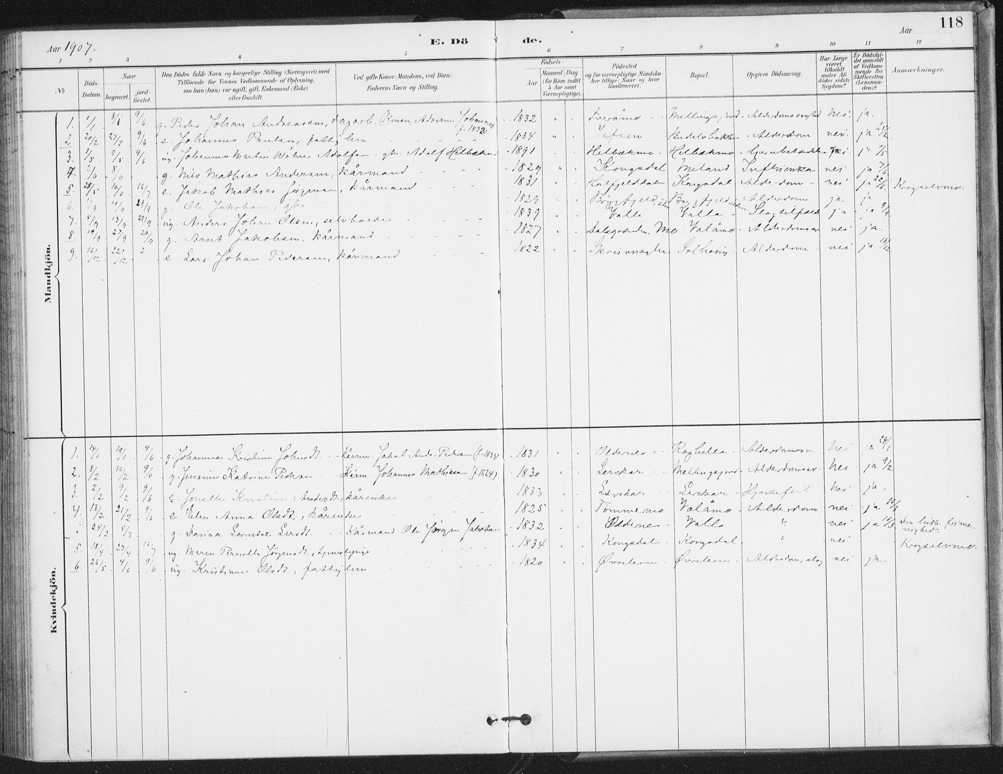 Ministerialprotokoller, klokkerbøker og fødselsregistre - Nordland, SAT/A-1459/826/L0380: Parish register (official) no. 826A03, 1891-1911, p. 118