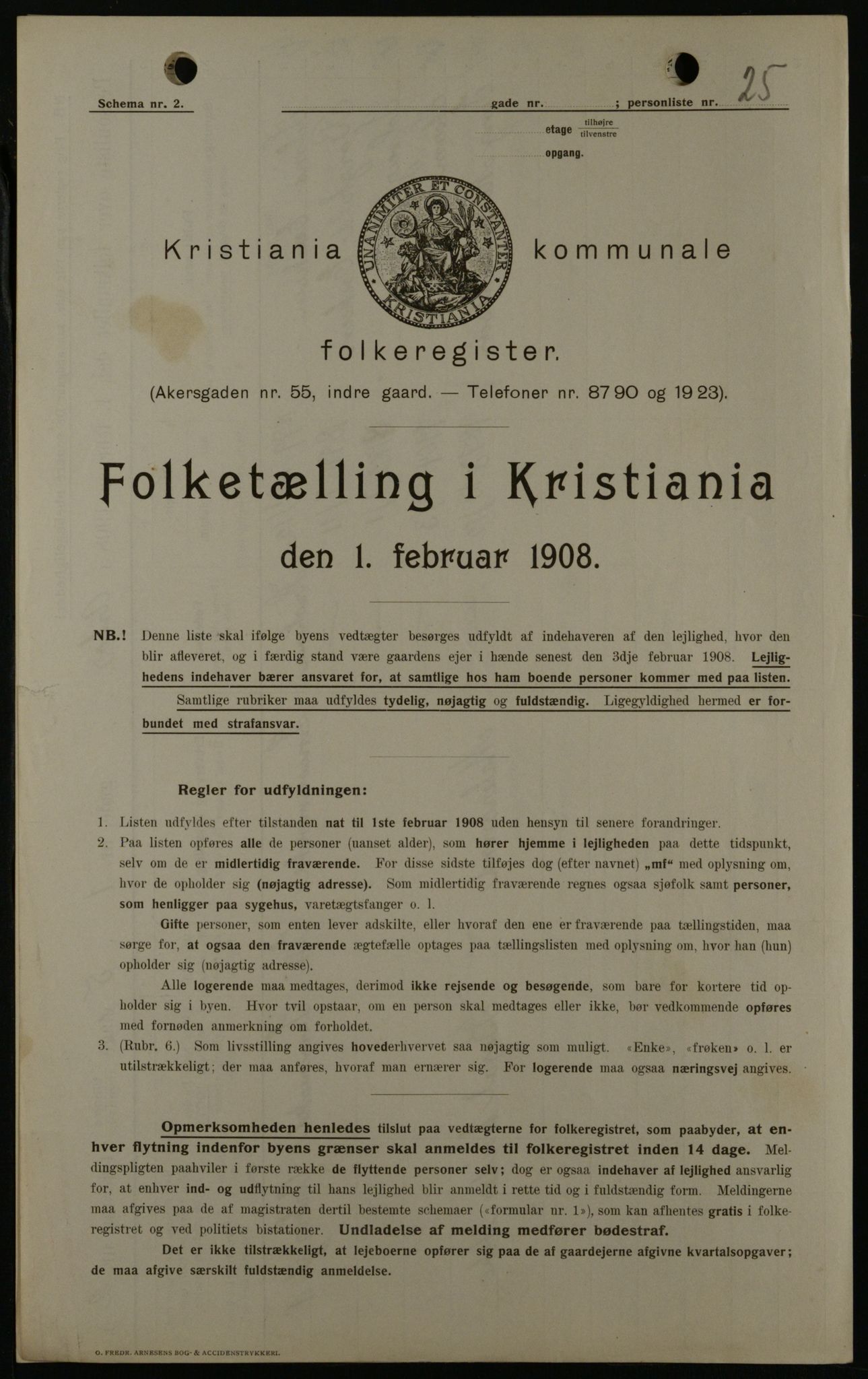 OBA, Municipal Census 1908 for Kristiania, 1908, p. 1949