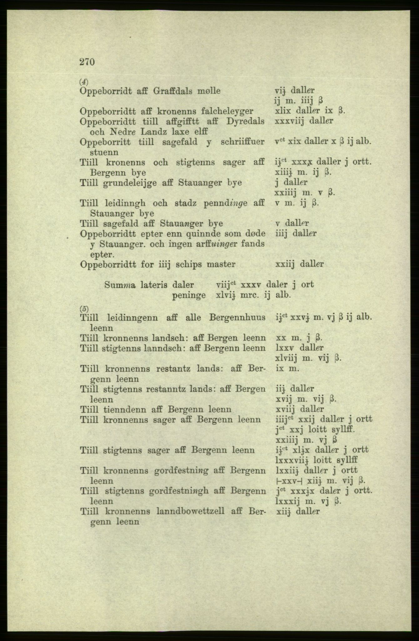 Publikasjoner utgitt av Arkivverket, PUBL/PUBL-001/C/0005: Bind 5: Rekneskap for Bergenhus len 1566-1567: B. Utgift C. Dei nordlandske lena og Finnmark D. Ekstrakt, 1566-1567, p. 270