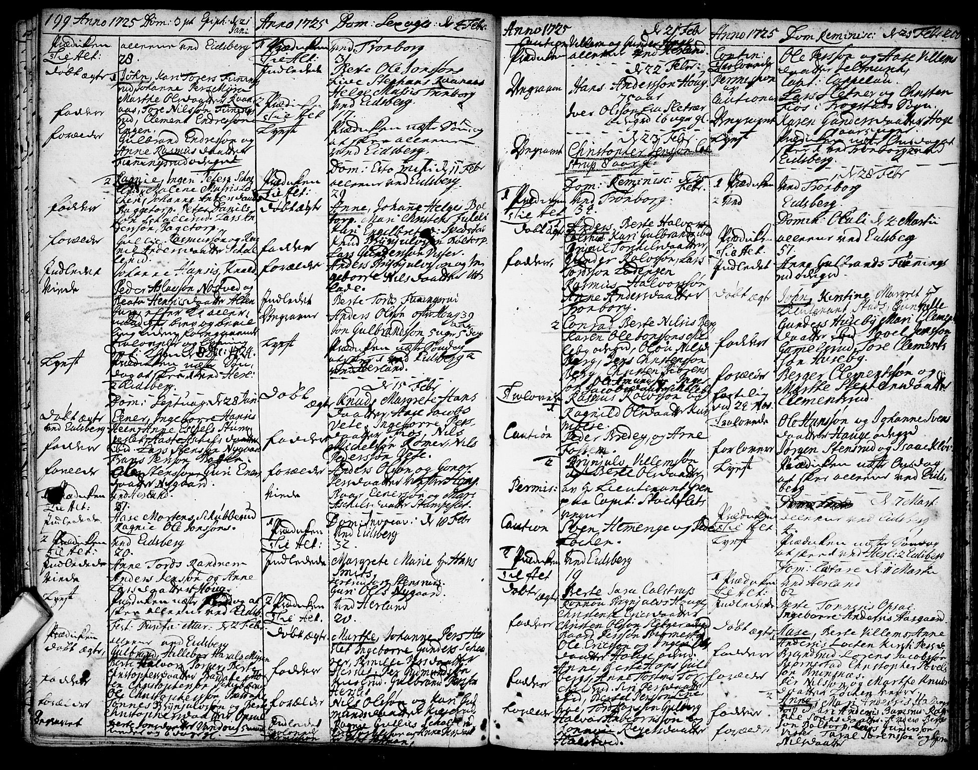 Eidsberg prestekontor Kirkebøker, SAO/A-10905/F/Fa/L0001: Parish register (official) no. I 1, 1710-1730, p. 199-200