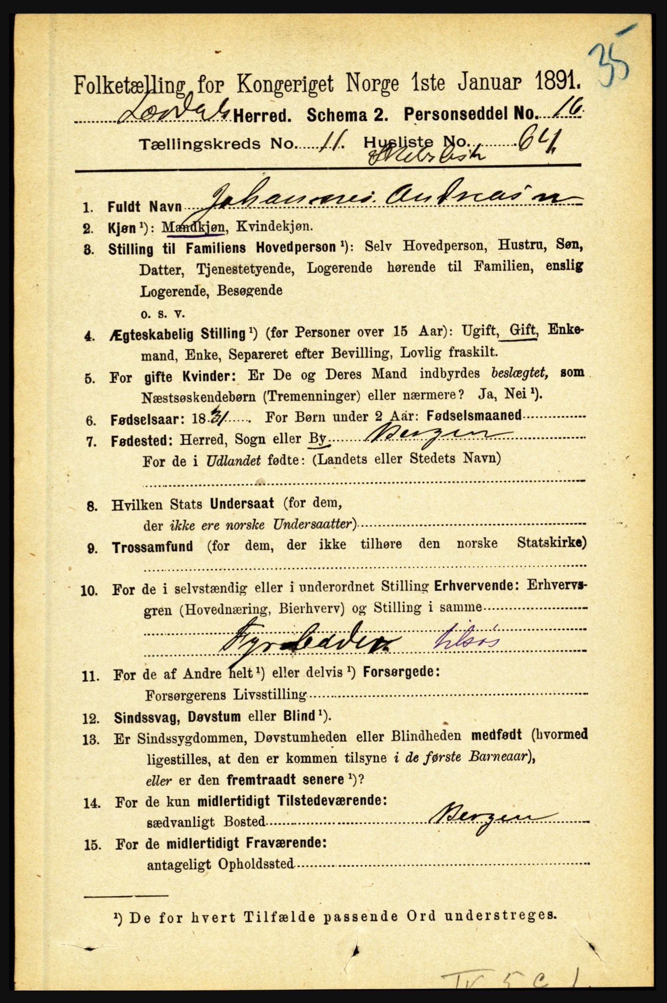 RA, 1891 census for 1422 Lærdal, 1891, p. 2509