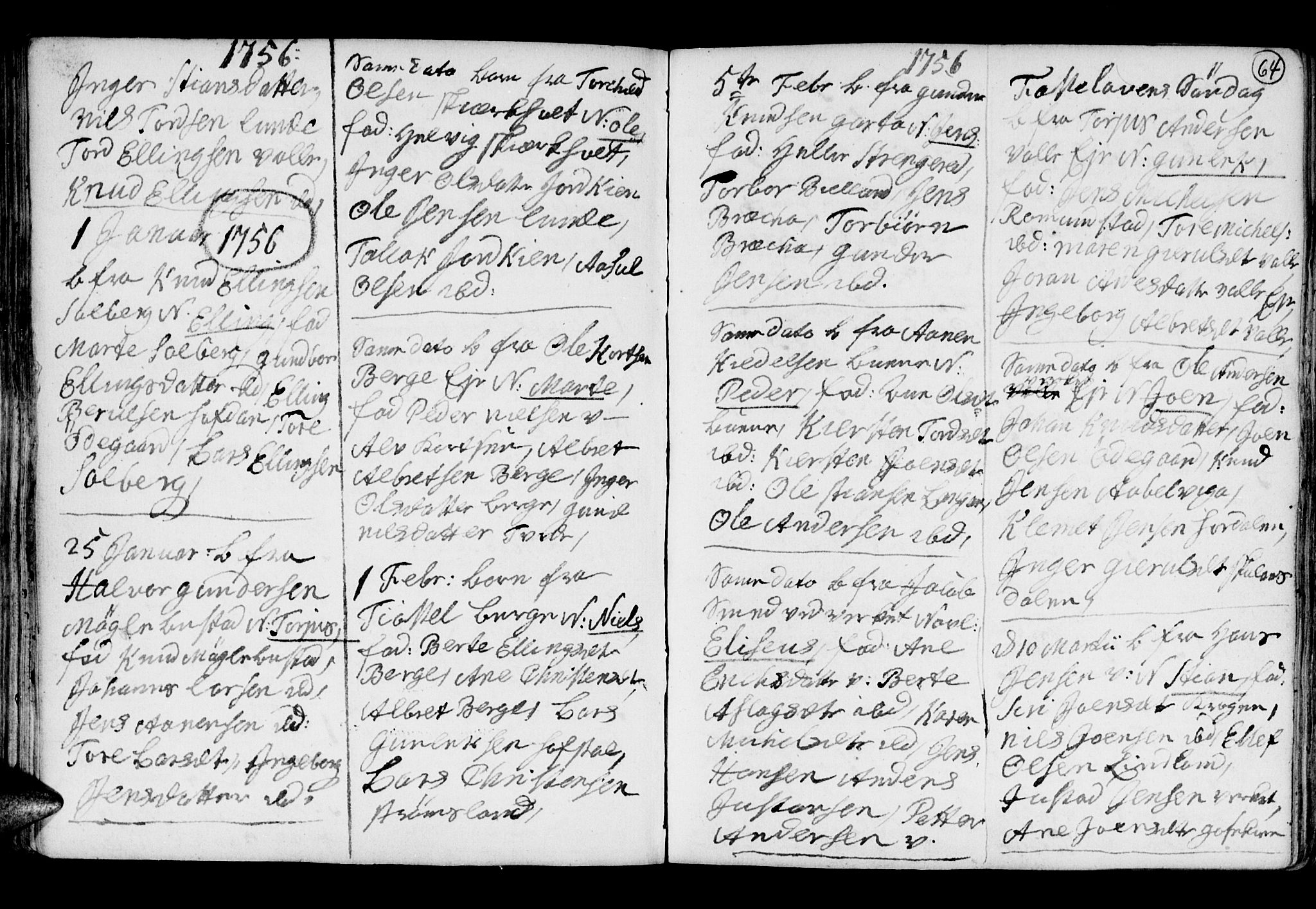 Holt sokneprestkontor, AV/SAK-1111-0021/F/Fb/L0005: Parish register (copy) no. B 5, 1746-1764, p. 64