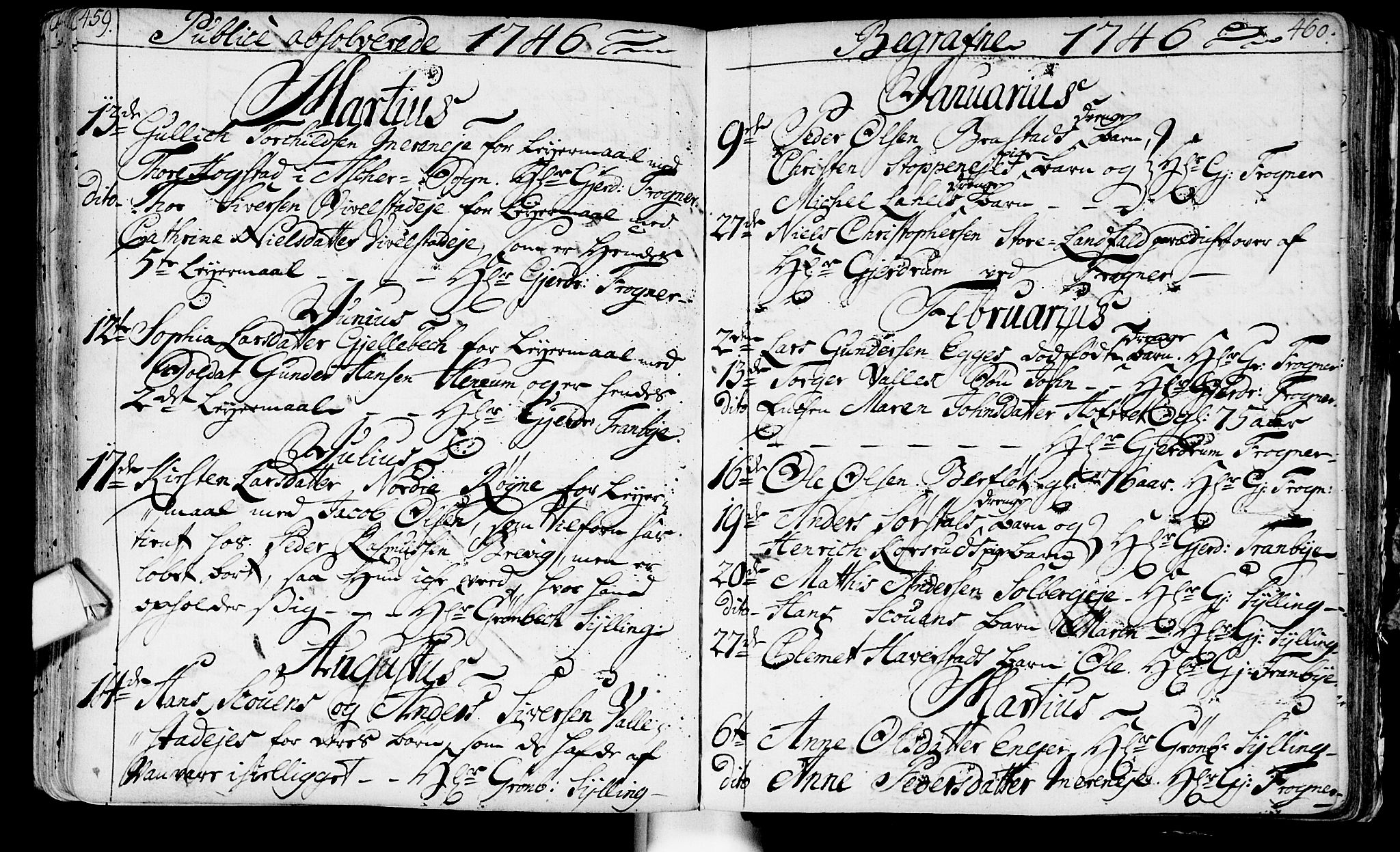 Lier kirkebøker, SAKO/A-230/F/Fa/L0003: Parish register (official) no. I 3, 1727-1748, p. 459-460