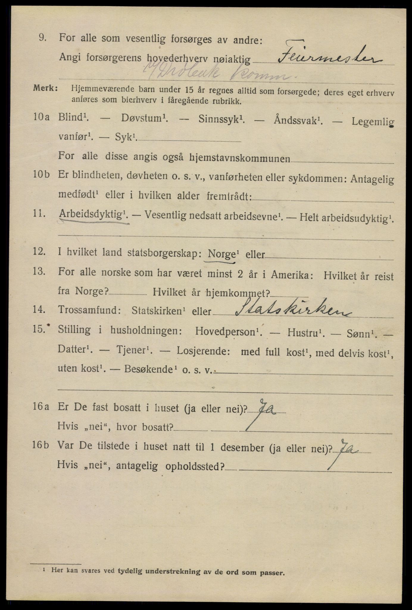 SAO, 1920 census for Drøbak, 1920, p. 3410