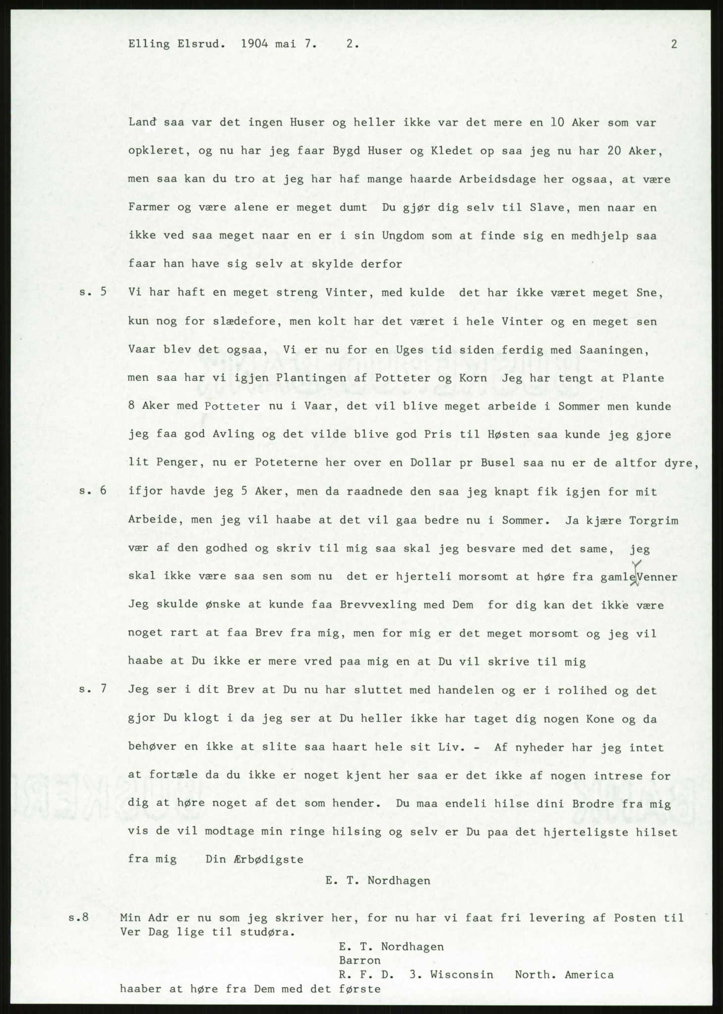 Samlinger til kildeutgivelse, Amerikabrevene, AV/RA-EA-4057/F/L0018: Innlån fra Buskerud: Elsrud, 1838-1914, p. 1057