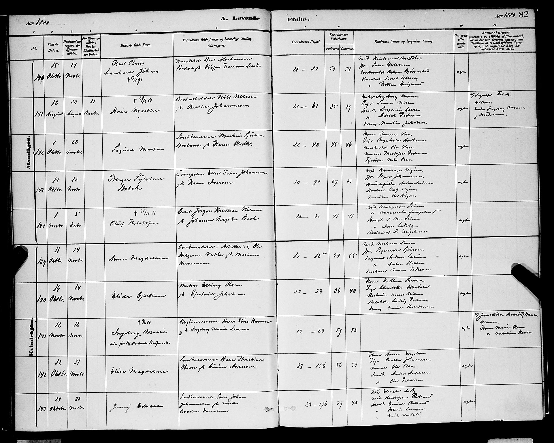 Korskirken sokneprestembete, AV/SAB-A-76101/H/Hab: Parish register (copy) no. B 8, 1878-1887, p. 82