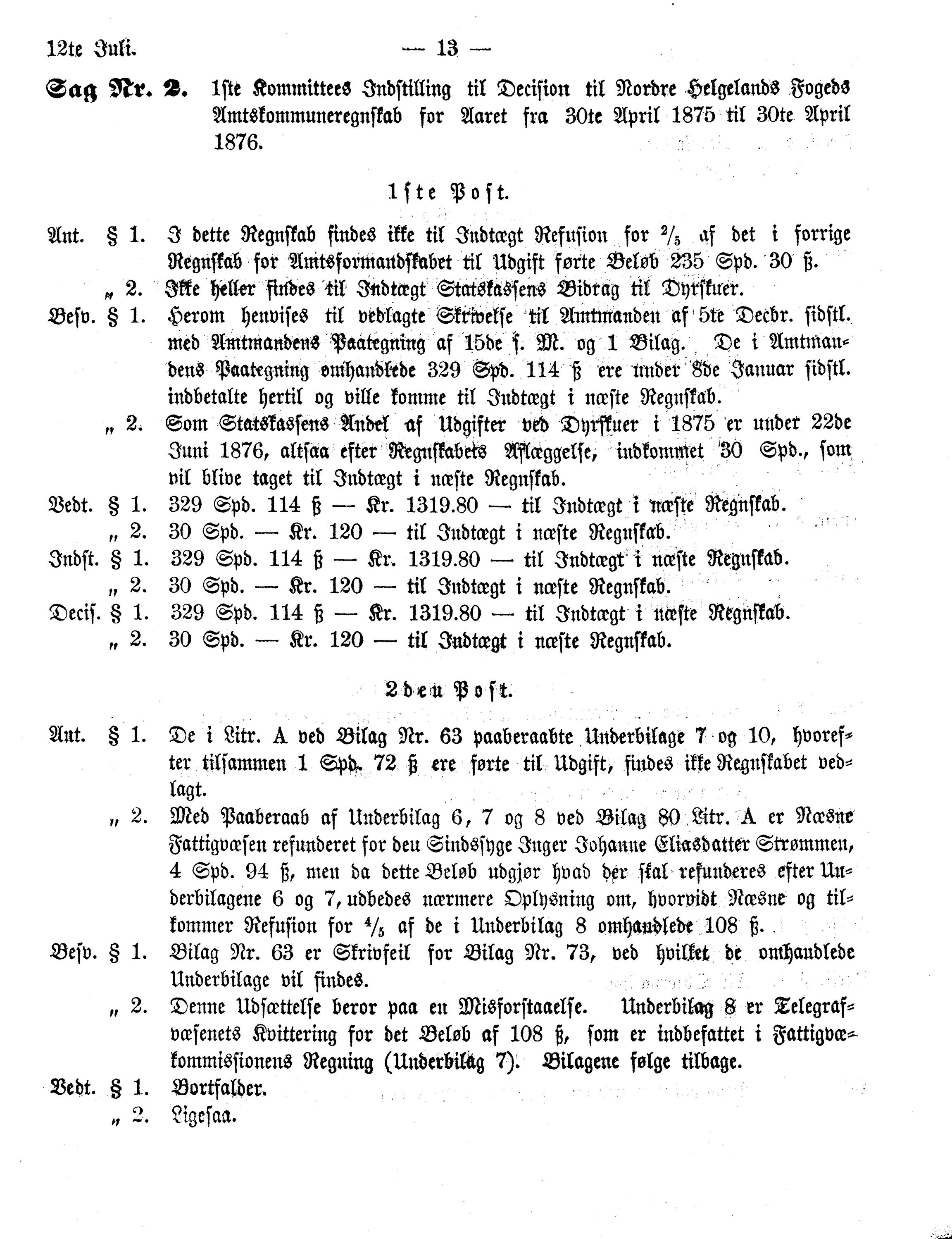 Nordland Fylkeskommune. Fylkestinget, AIN/NFK-17/176/A/Ac/L0011: Fylkestingsforhandlinger 1877, 1877