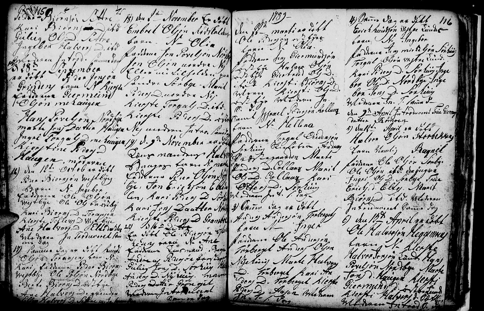 Trysil prestekontor, AV/SAH-PREST-046/H/Ha/Hab/L0001: Parish register (copy) no. 1, 1781-1799, p. 115-116