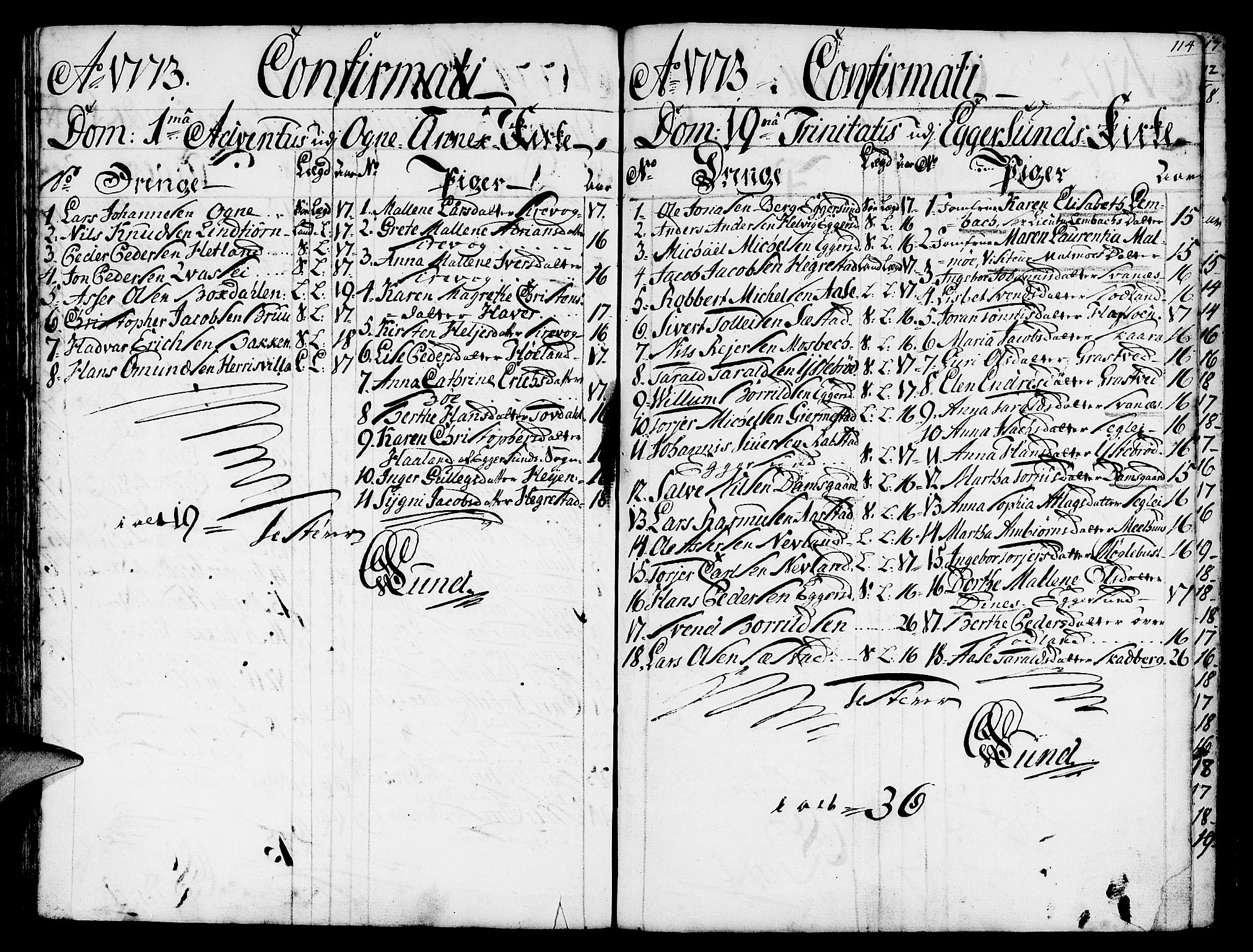 Eigersund sokneprestkontor, AV/SAST-A-101807/S08/L0003: Parish register (official) no. A 3, 1758-1775, p. 114