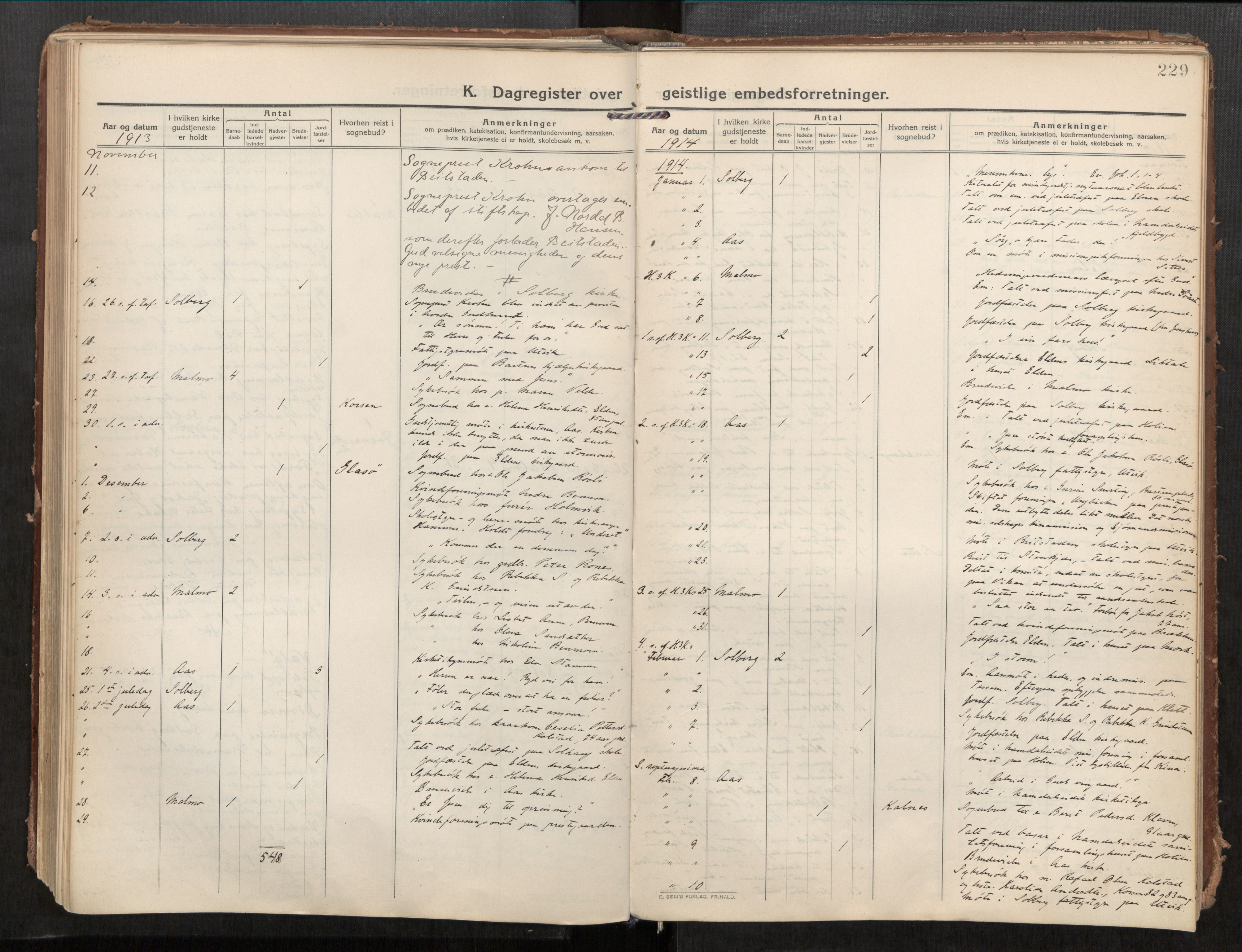 Beitstad sokneprestkontor, AV/SAT-A-1162/I/I1/I1a/L0001: Parish register (official) no. 1, 1912-1927, p. 229