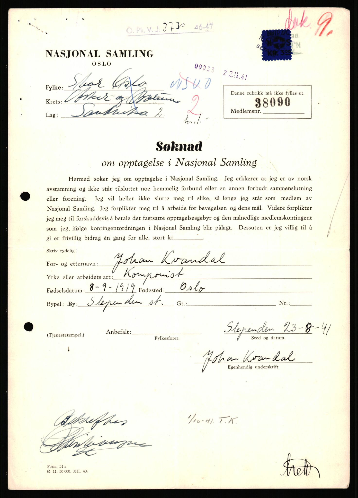 Landssvikarkivet, Oslo politikammer, RA/S-3138-01/D/Dd/L0033/0330: Forelegg, anr. 3646 - 3730 / Anr. 3730, 1945-1946, p. 29