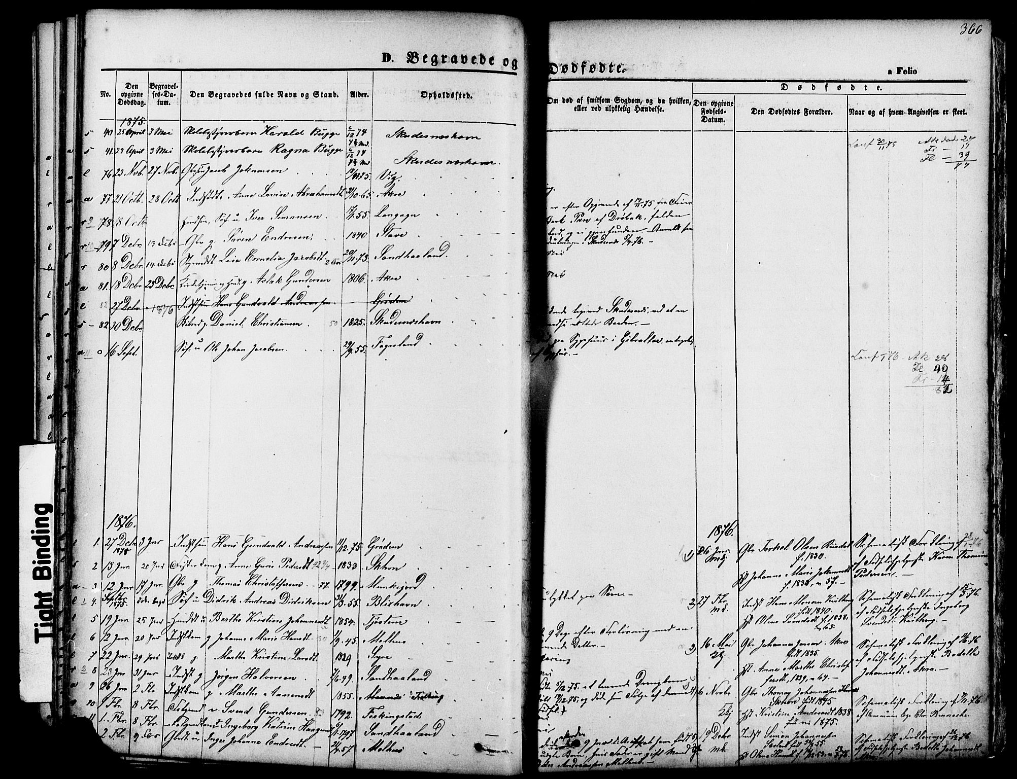 Skudenes sokneprestkontor, SAST/A -101849/H/Ha/Haa/L0006: Parish register (official) no. A 4, 1864-1881, p. 366