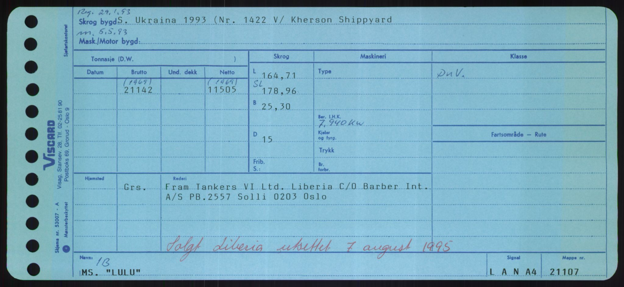 Sjøfartsdirektoratet med forløpere, Skipsmålingen, RA/S-1627/H/Hd/L0023: Fartøy, Lia-Løv, p. 395