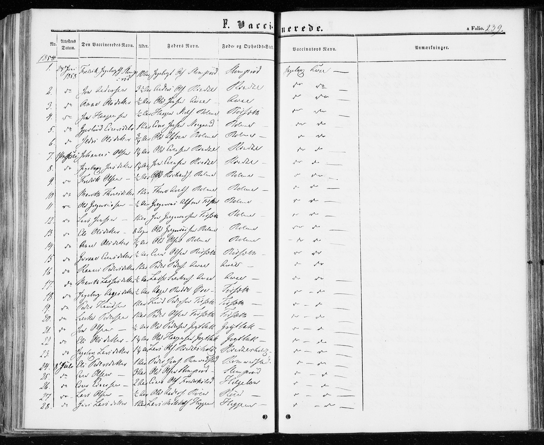 Ministerialprotokoller, klokkerbøker og fødselsregistre - Møre og Romsdal, AV/SAT-A-1454/598/L1067: Parish register (official) no. 598A01, 1858-1871, p. 239