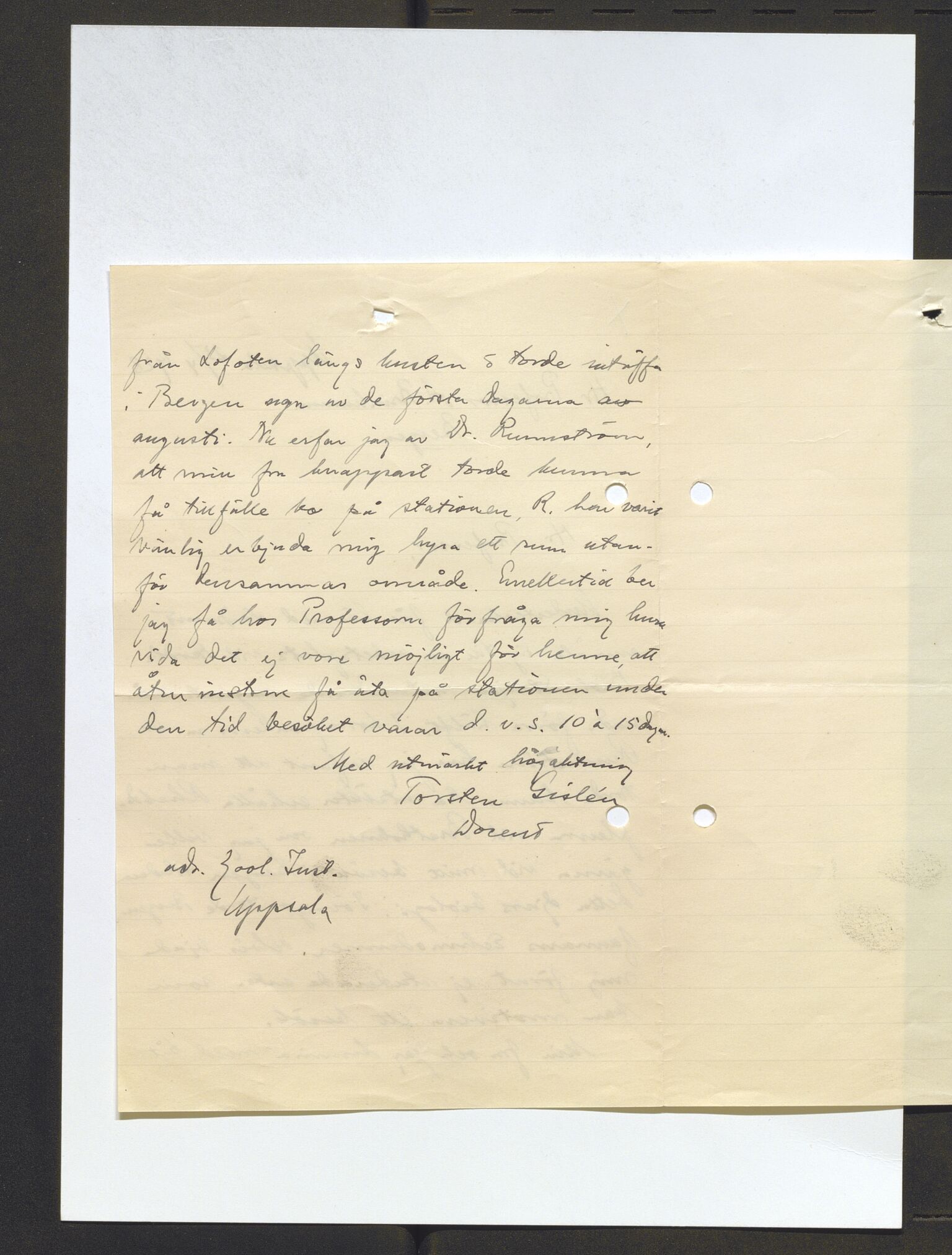 Bergens Museum, AV/SAB-A-17301/13/D/L0002: Korrespondanse , 1928-1940, p. 94