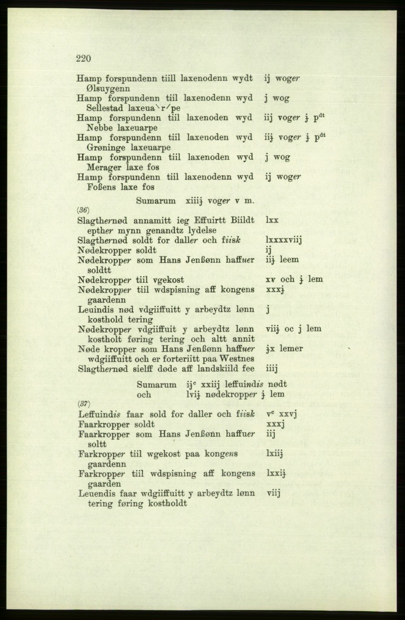 Publikasjoner utgitt av Arkivverket, PUBL/PUBL-001/C/0006: Bind 6: Rekneskapsbøker for Trondheims len 1548-1549 og 1557-1559, 1548-1559, p. 220