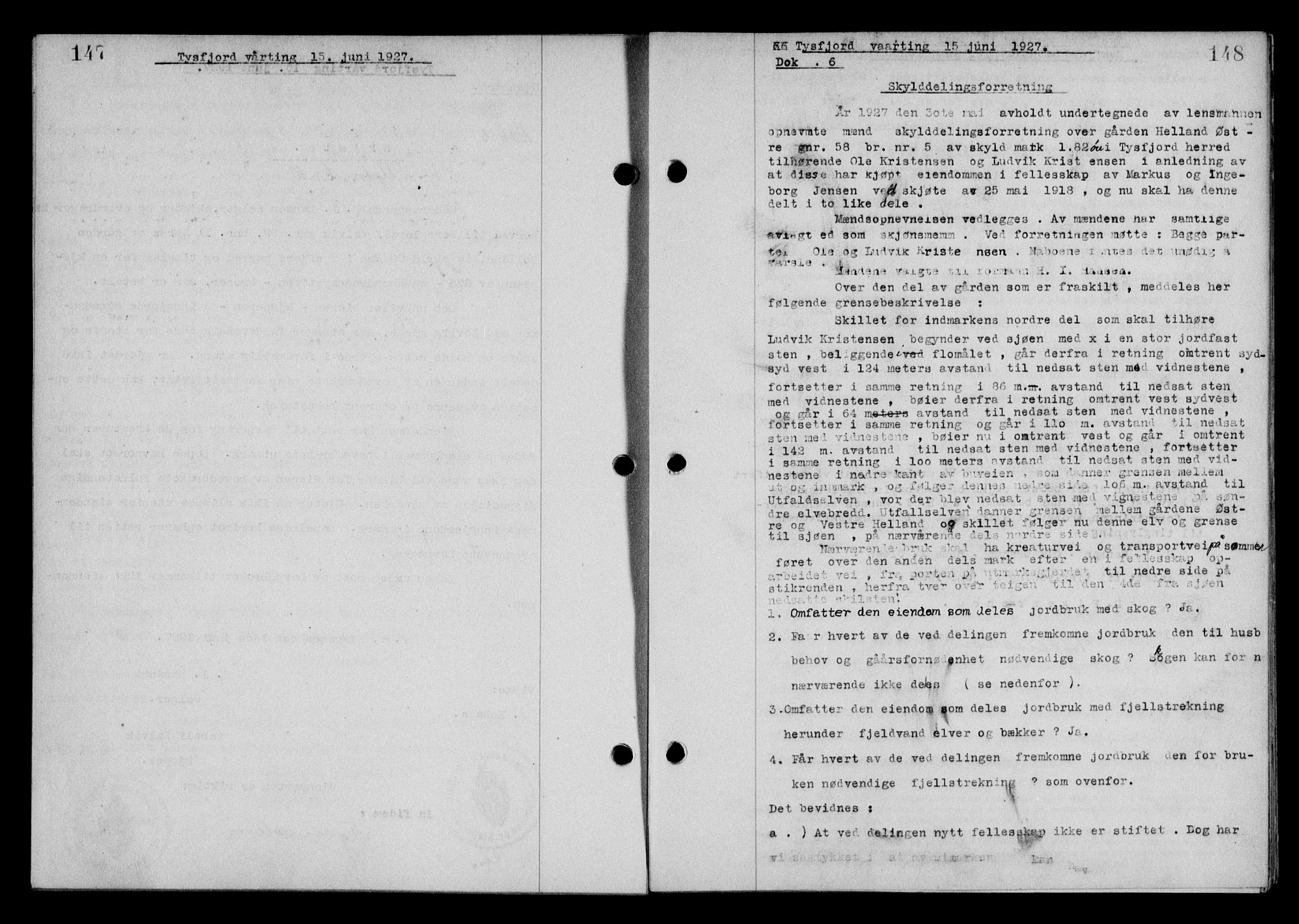 Steigen og Ofoten sorenskriveri, SAT/A-0030/1/2/2C/L0014: Mortgage book no. 13 og 15, 1926-1927, Deed date: 15.06.1927