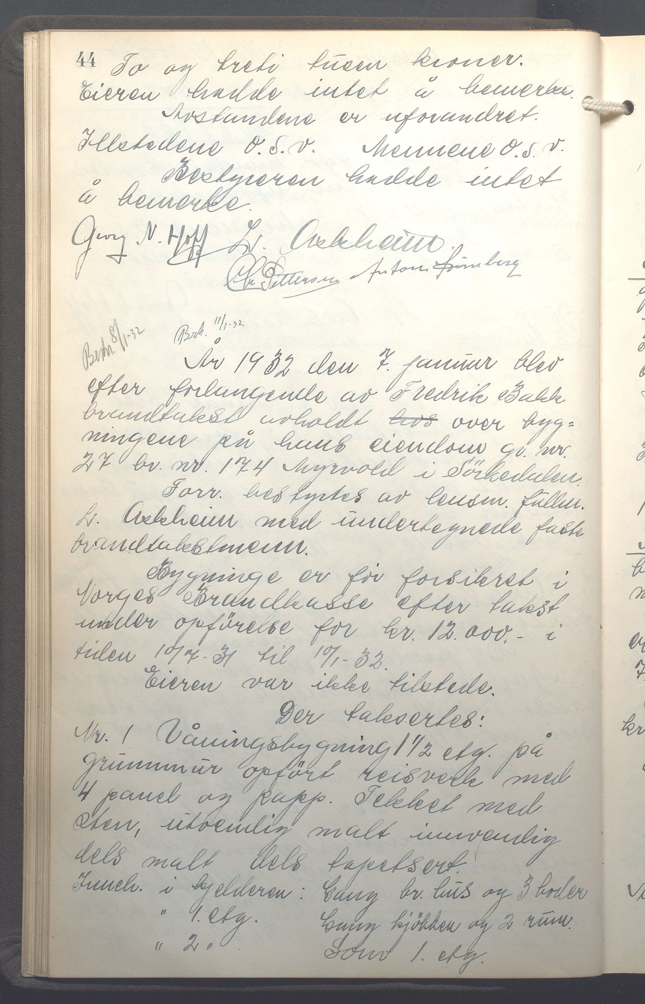 Lensmennene i Aker, OBA/A-10133/F/Fb/L0004: Branntakstprotokoll, 1931-1937, p. 44