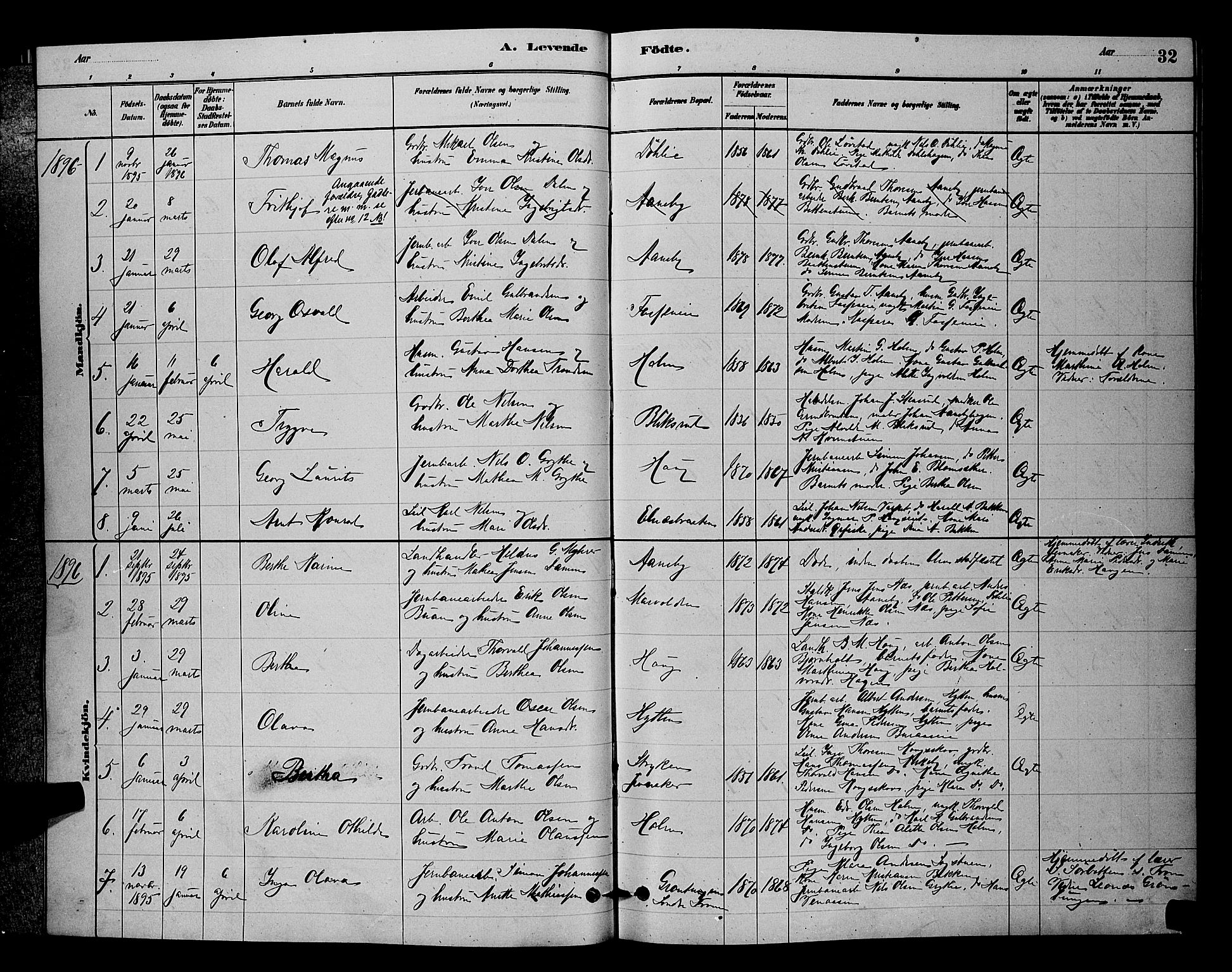 Nittedal prestekontor Kirkebøker, SAO/A-10365a/G/Gb/L0002: Parish register (copy) no. II 2, 1879-1901, p. 32