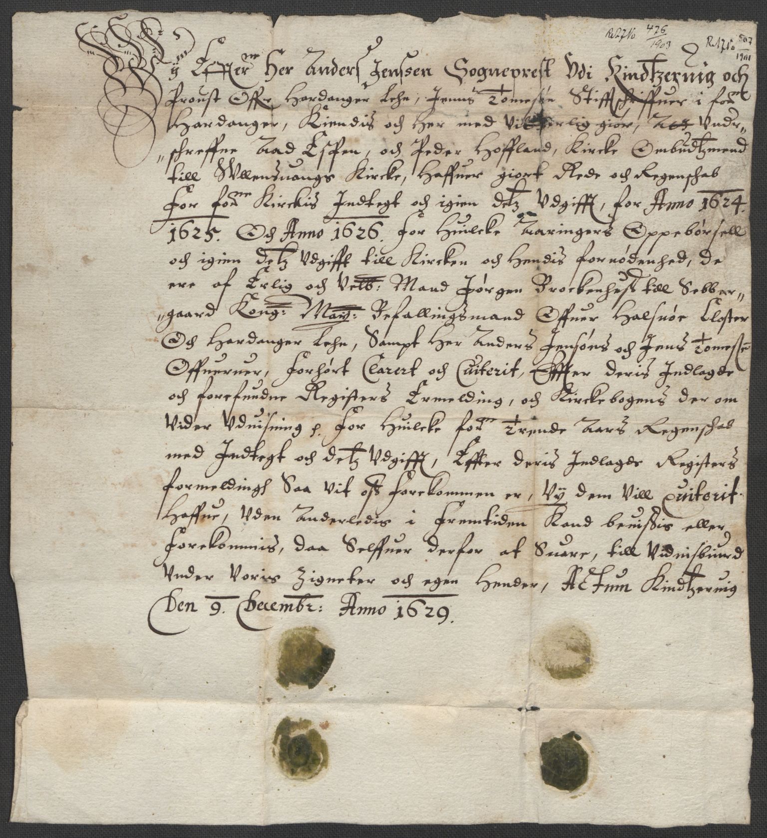 Riksarkivets diplomsamling, RA/EA-5965/F15/L0037: Prestearkiv - Hordaland, 1577-1733, p. 34