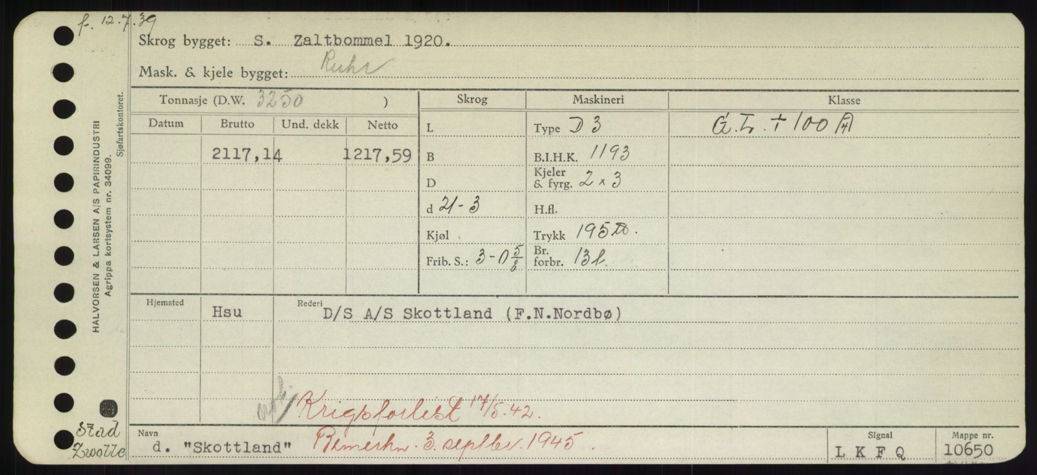 Sjøfartsdirektoratet med forløpere, Skipsmålingen, RA/S-1627/H/Hd/L0034: Fartøy, Sk-Slå, p. 261